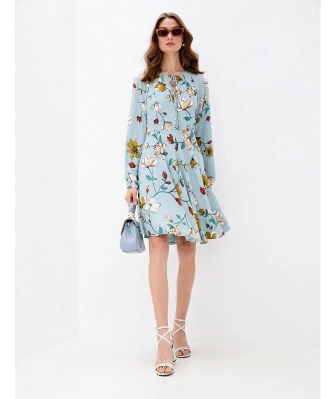 WEEKEND MAX MARA Голубое вискозное коктейльное платье, фото 6