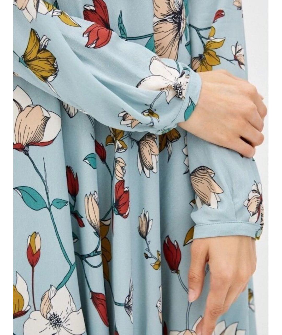 WEEKEND MAX MARA Голубое вискозное коктейльное платье, фото 4