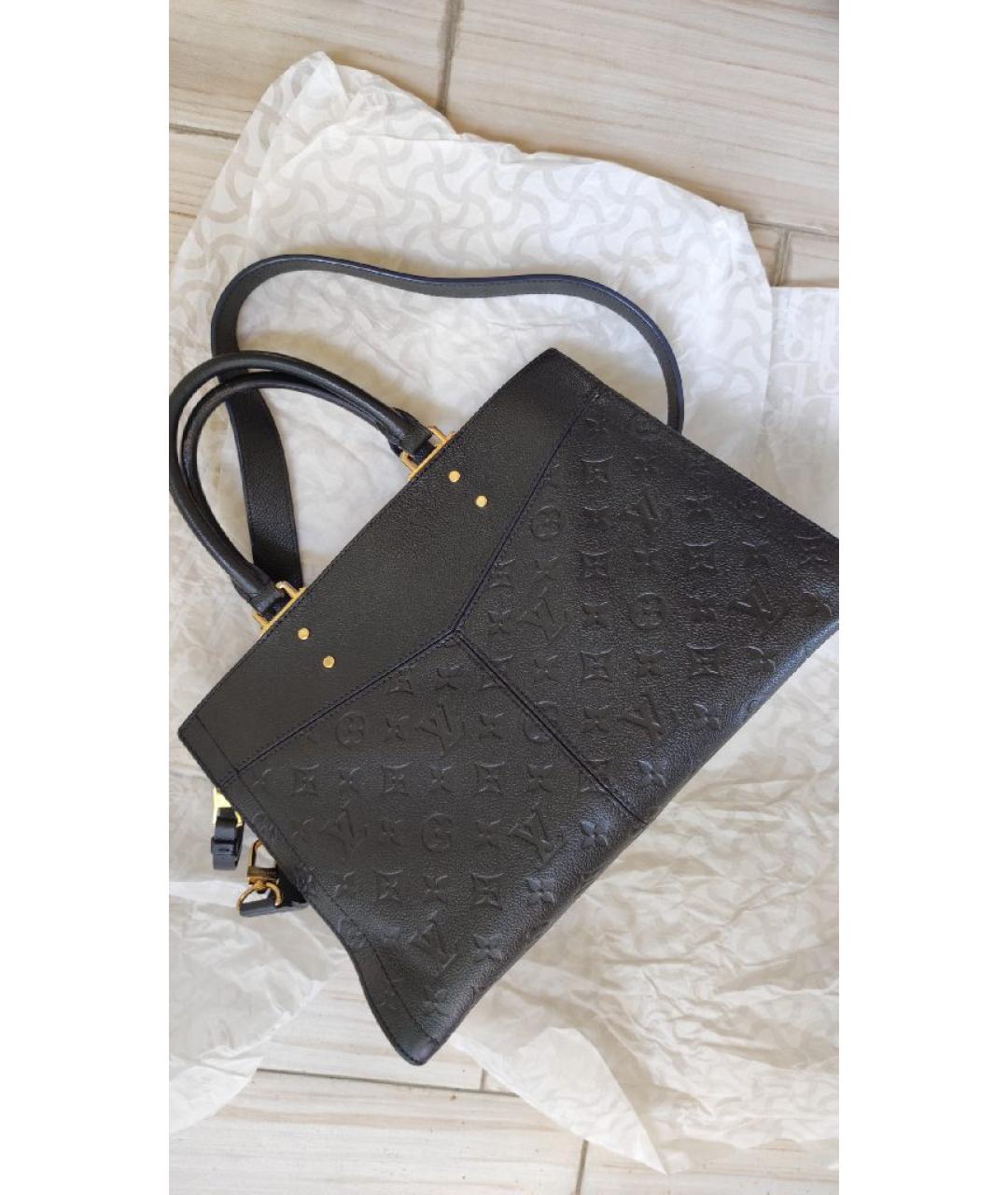 LOUIS VUITTON Темно-синяя кожаная сумка тоут, фото 2