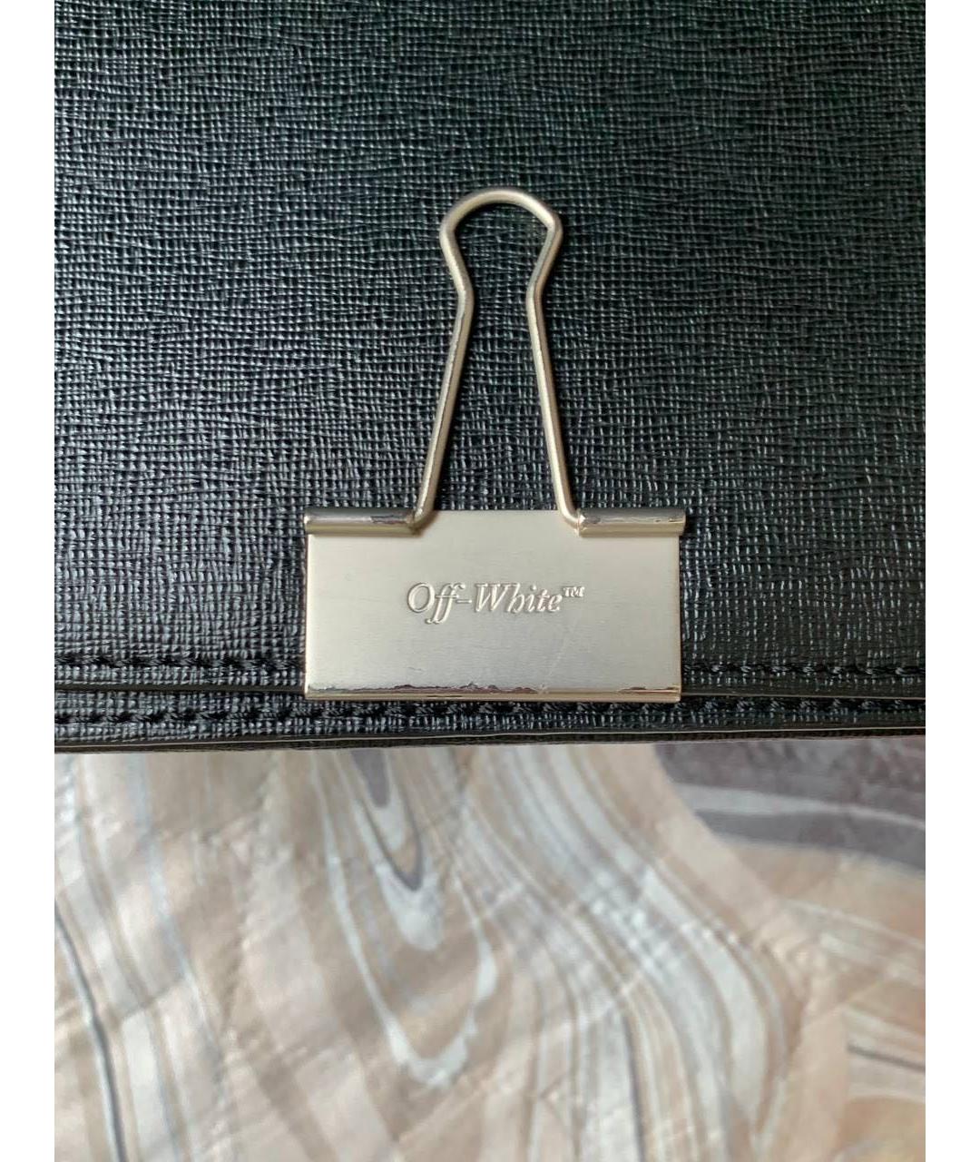 OFF-WHITE Черная кожаная сумка через плечо, фото 4