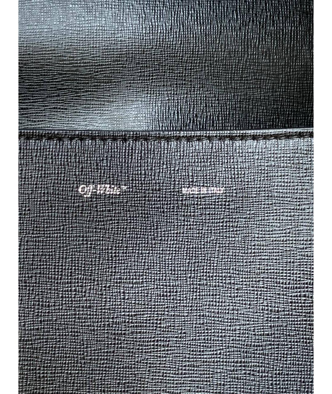 OFF-WHITE Черная кожаная сумка через плечо, фото 2