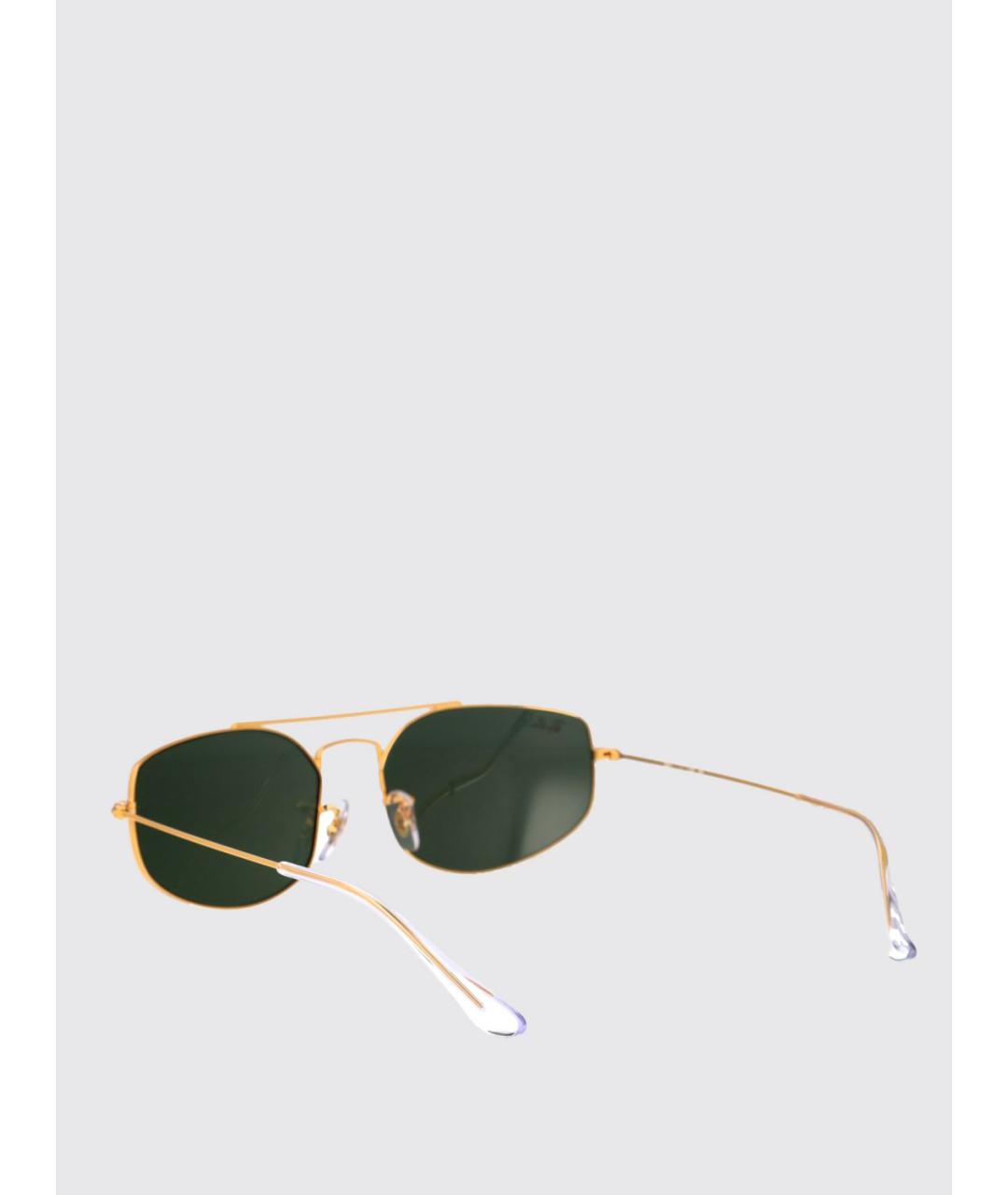RAY BAN Золотые металлические солнцезащитные очки, фото 3