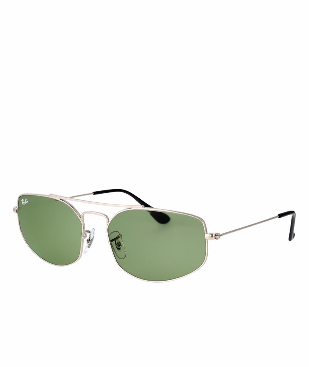 RAY BAN Серебряные металлические солнцезащитные очки, фото 1