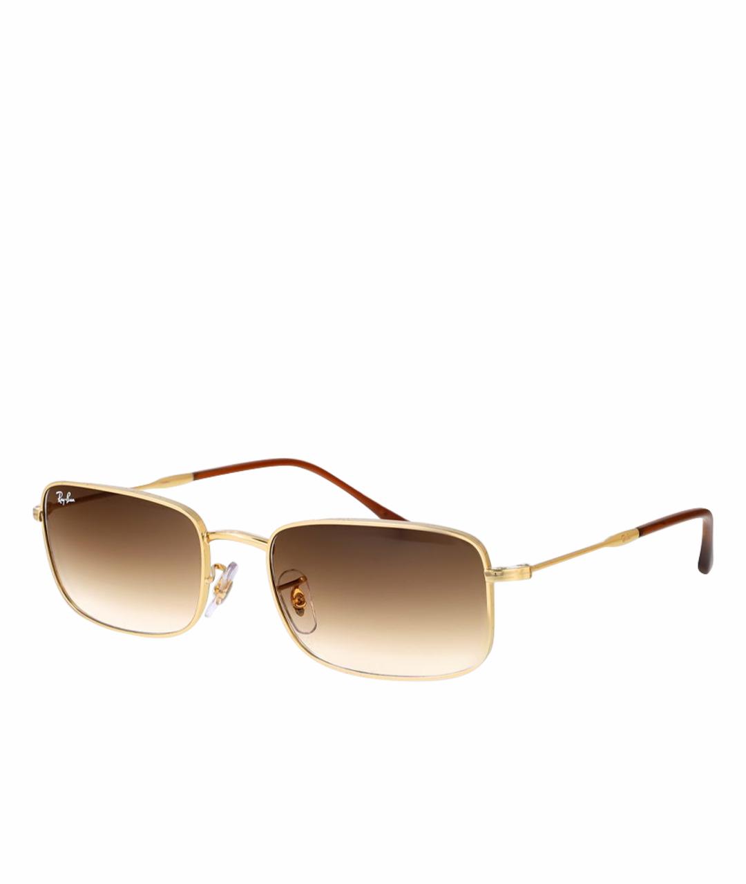 RAY BAN Золотые металлические солнцезащитные очки, фото 1