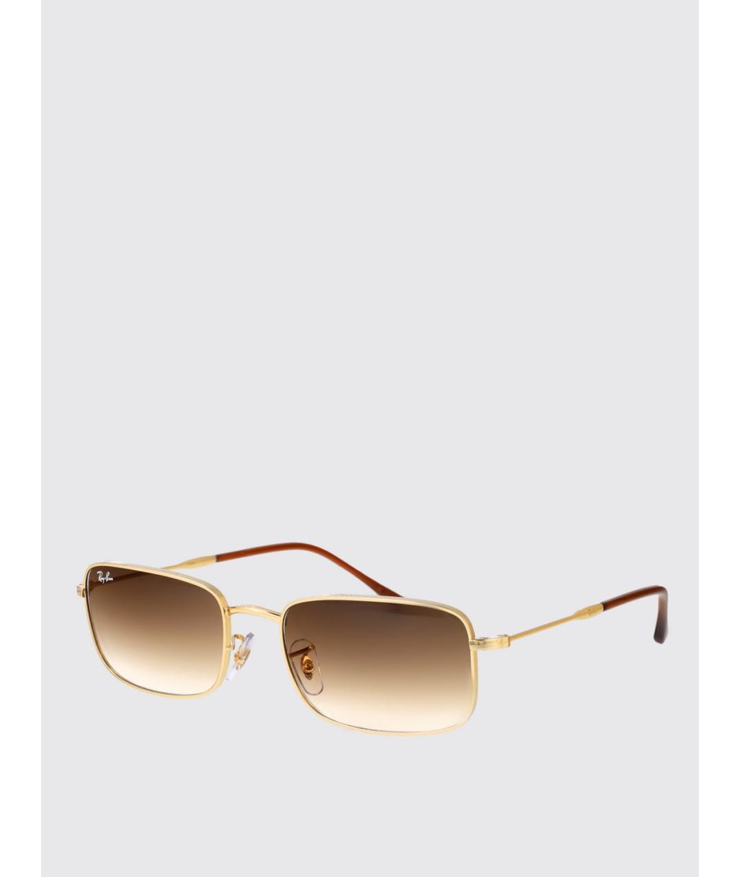 RAY BAN Золотые металлические солнцезащитные очки, фото 5