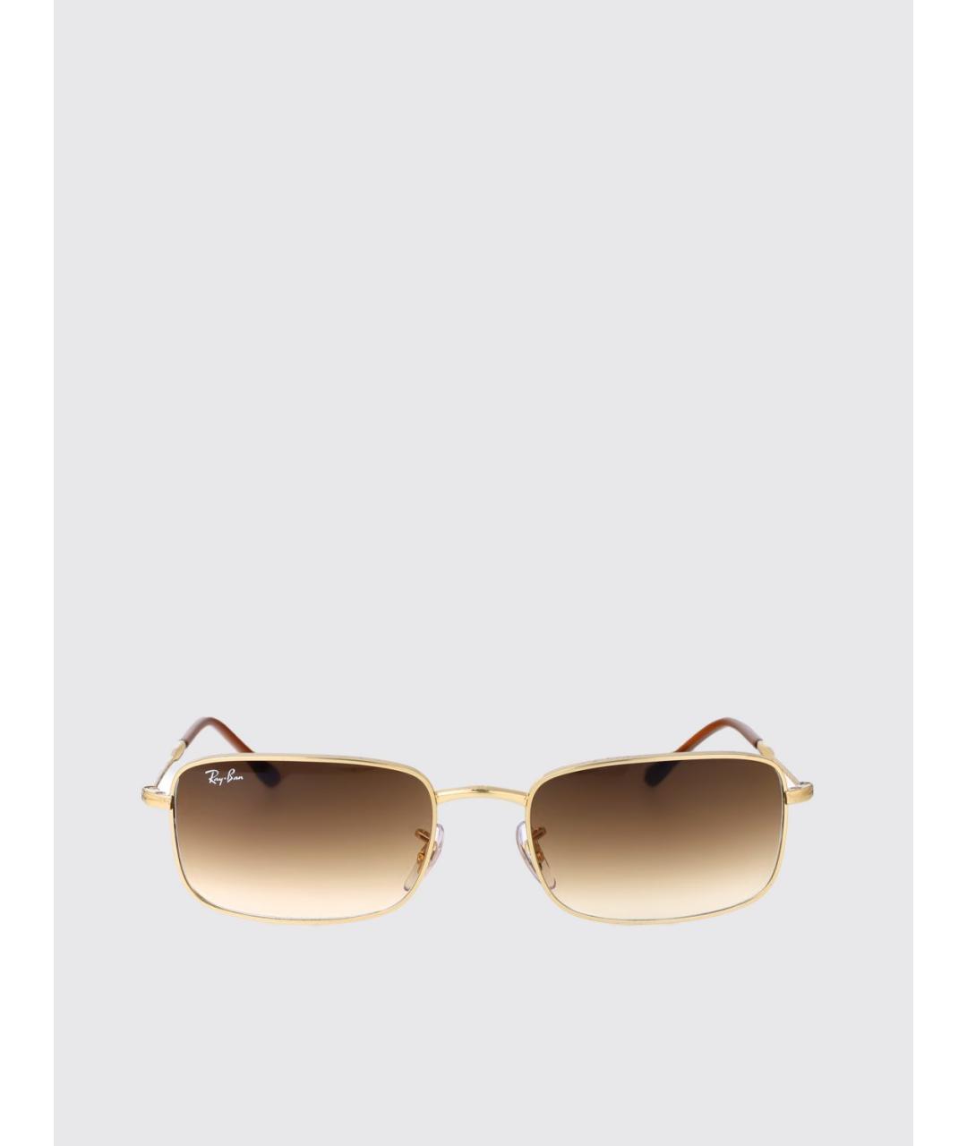 RAY BAN Золотые металлические солнцезащитные очки, фото 2