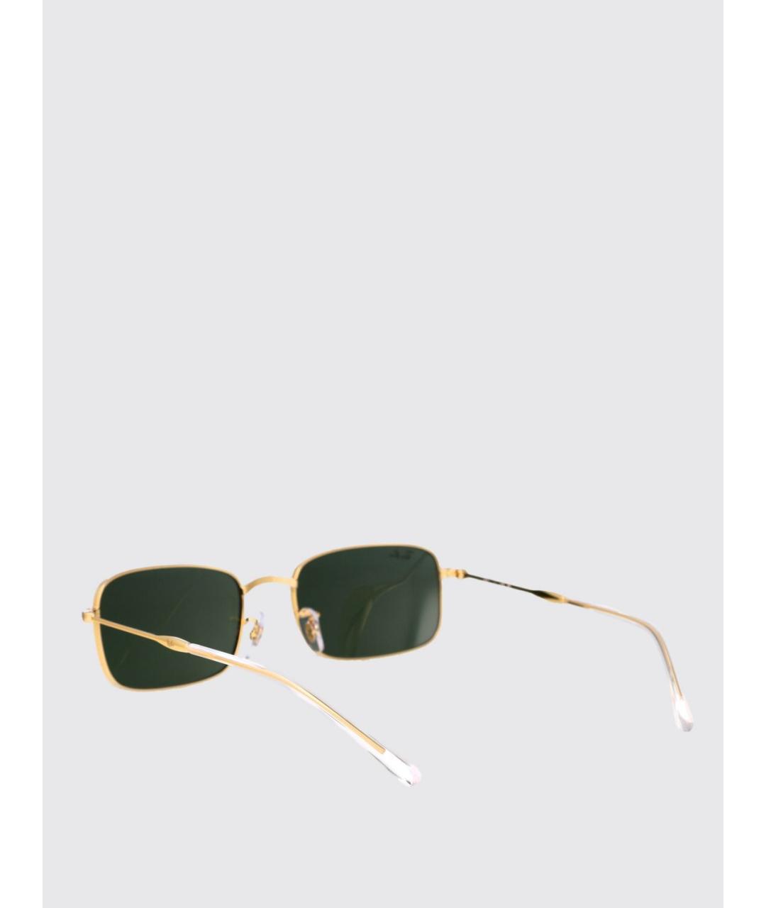 RAY BAN Золотые металлические солнцезащитные очки, фото 3