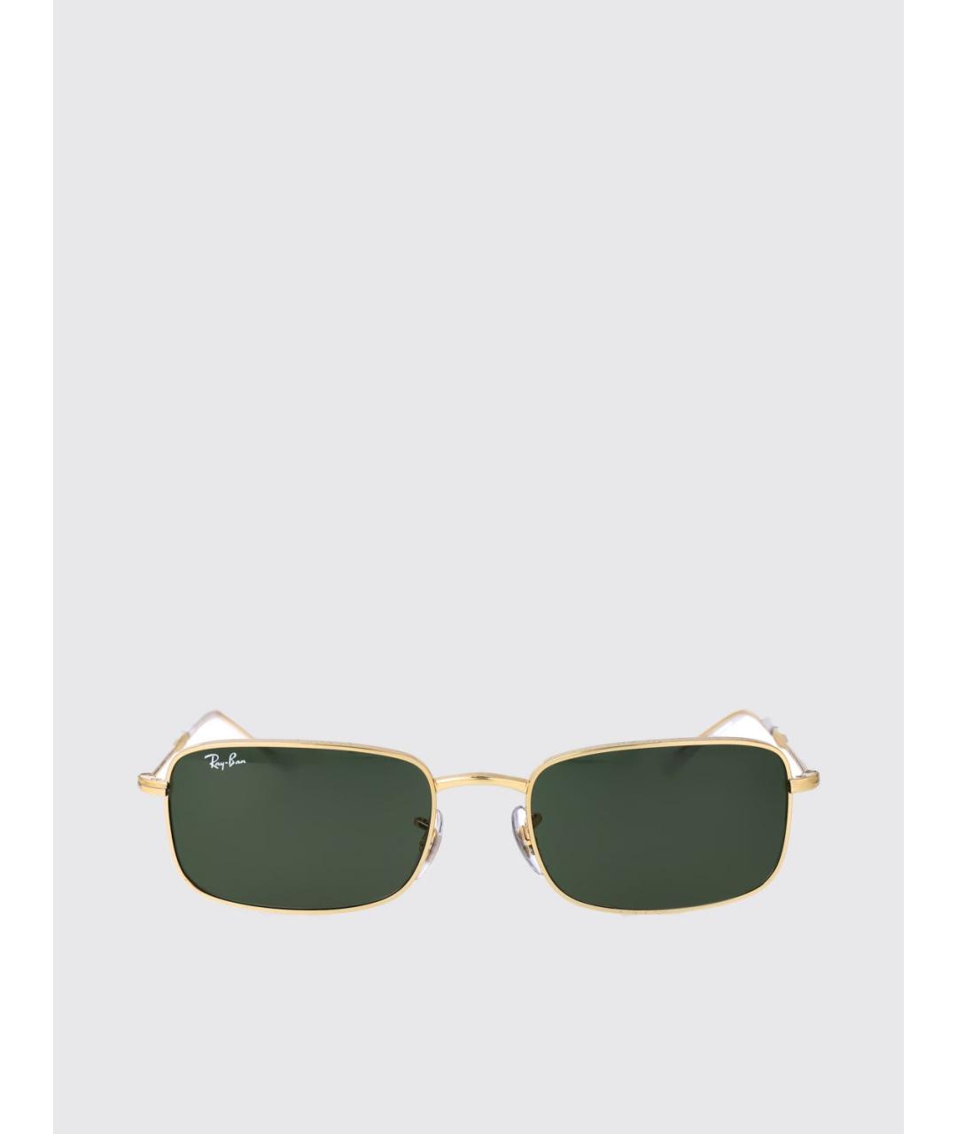 RAY BAN Золотые металлические солнцезащитные очки, фото 2