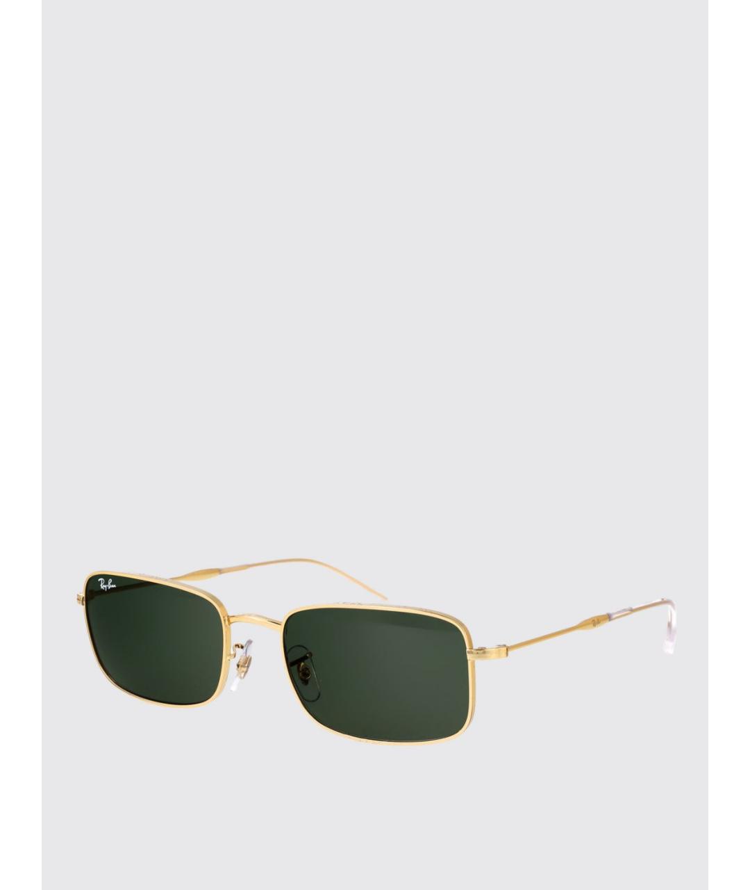 RAY BAN Золотые металлические солнцезащитные очки, фото 4