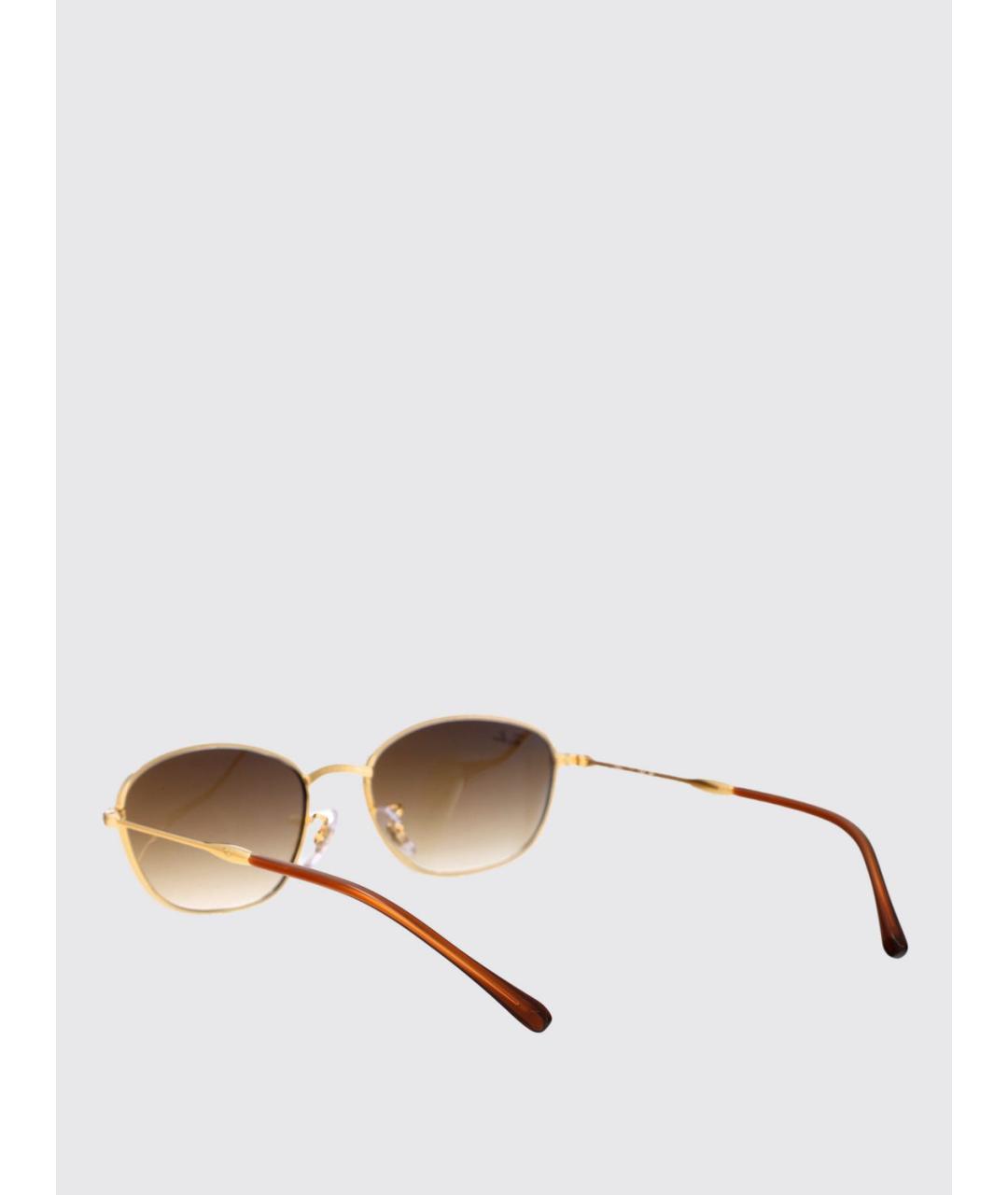RAY BAN Золотые металлические солнцезащитные очки, фото 3