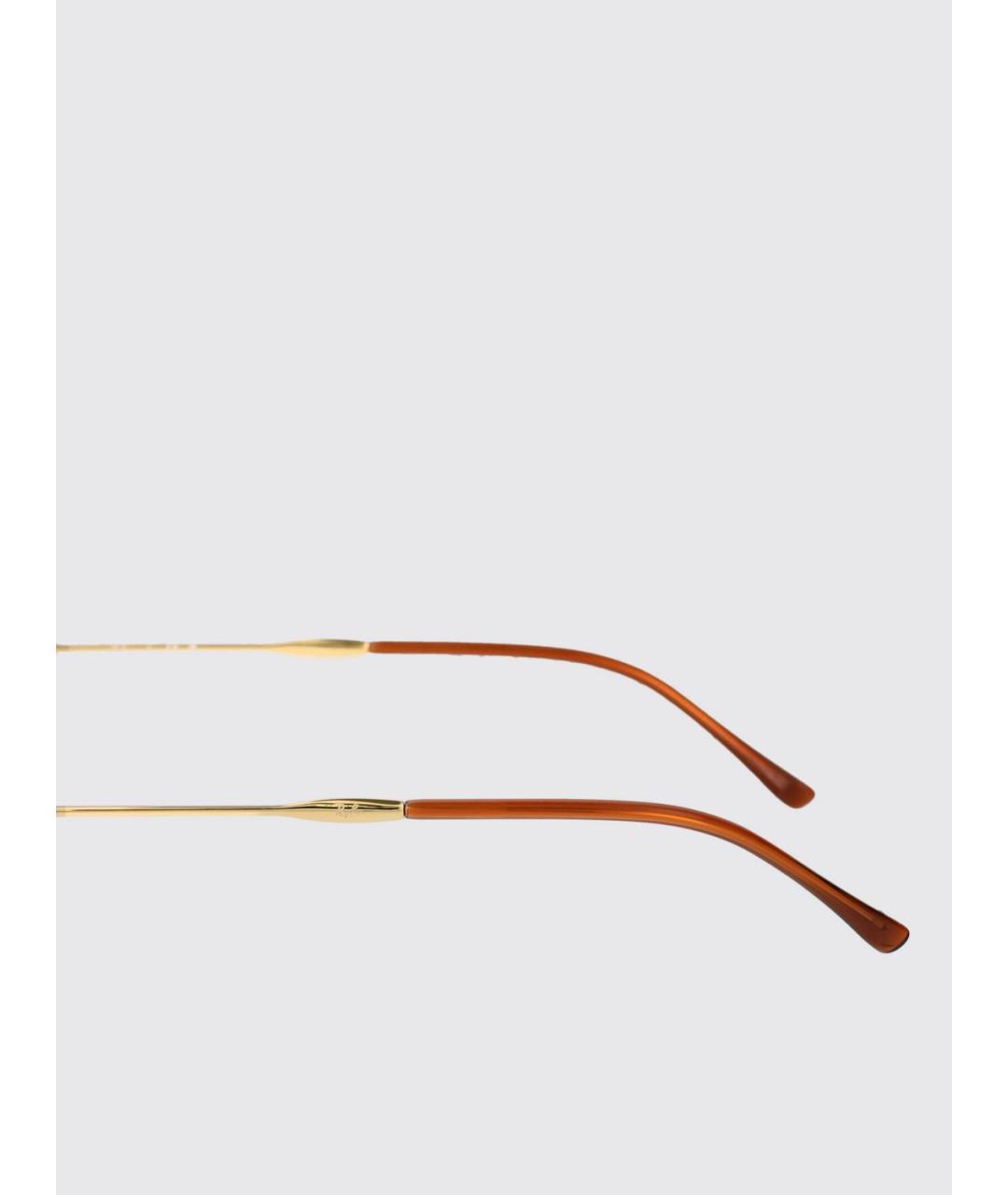 RAY BAN Золотые металлические солнцезащитные очки, фото 4