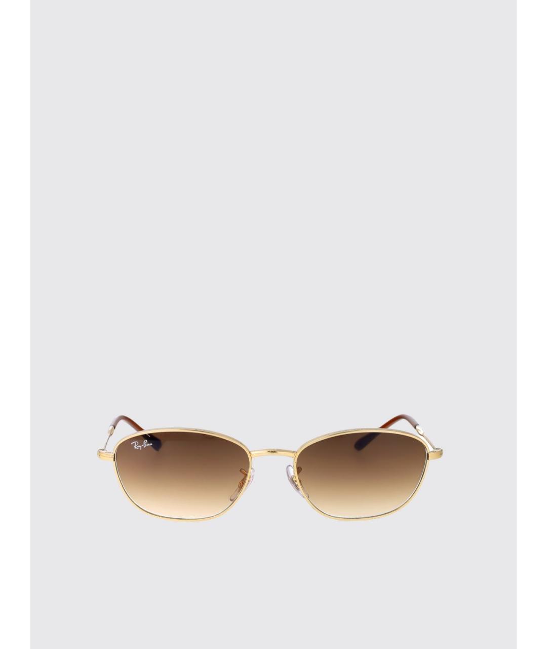 RAY BAN Золотые металлические солнцезащитные очки, фото 2