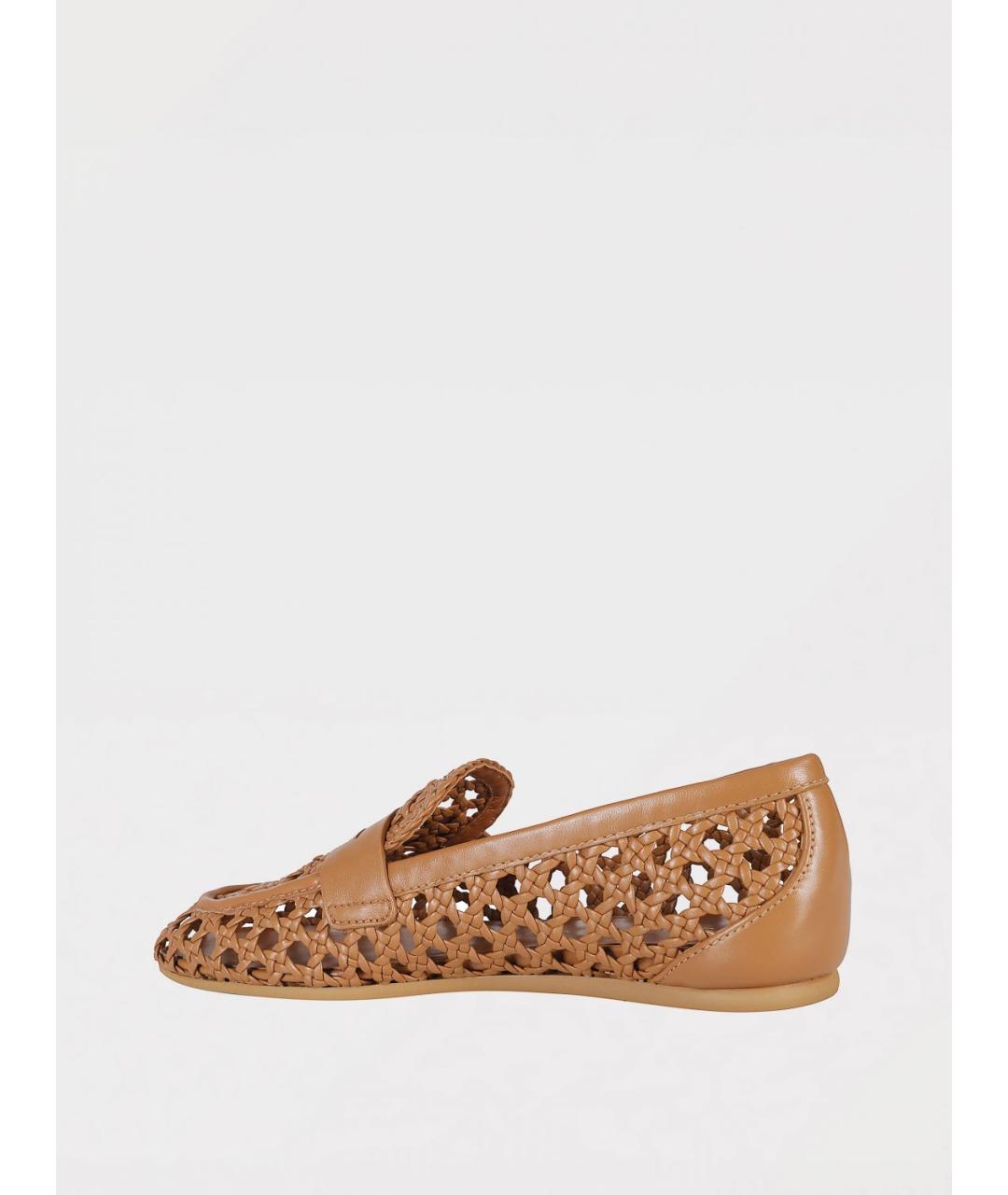 STUART WEITZMAN Бежевые кожаные лоферы, фото 3