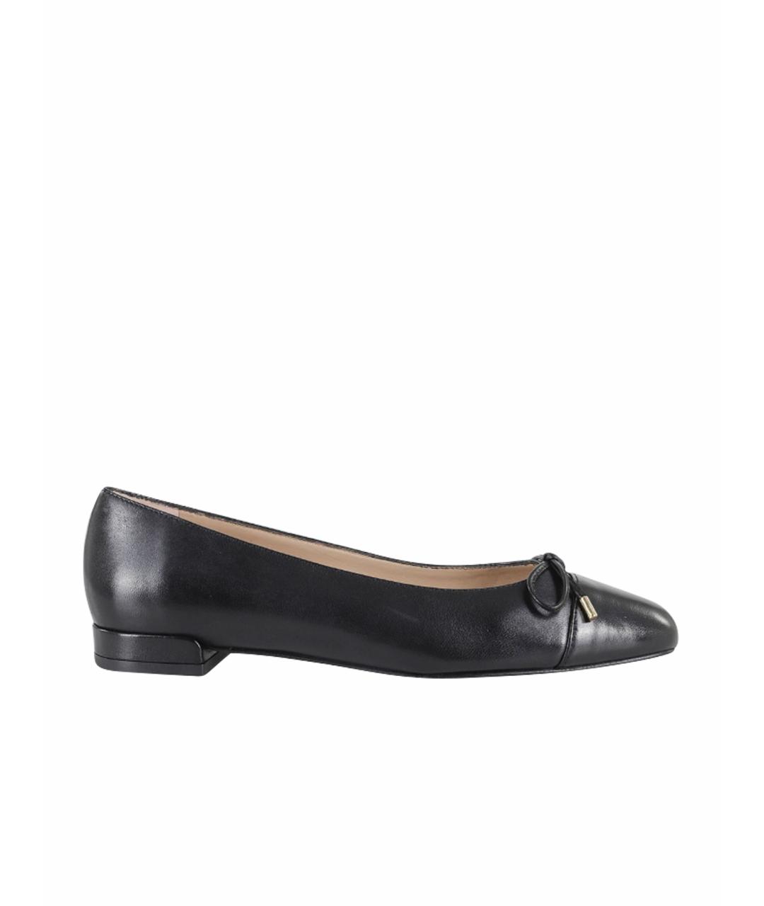 STUART WEITZMAN Черные кожаные балетки, фото 1
