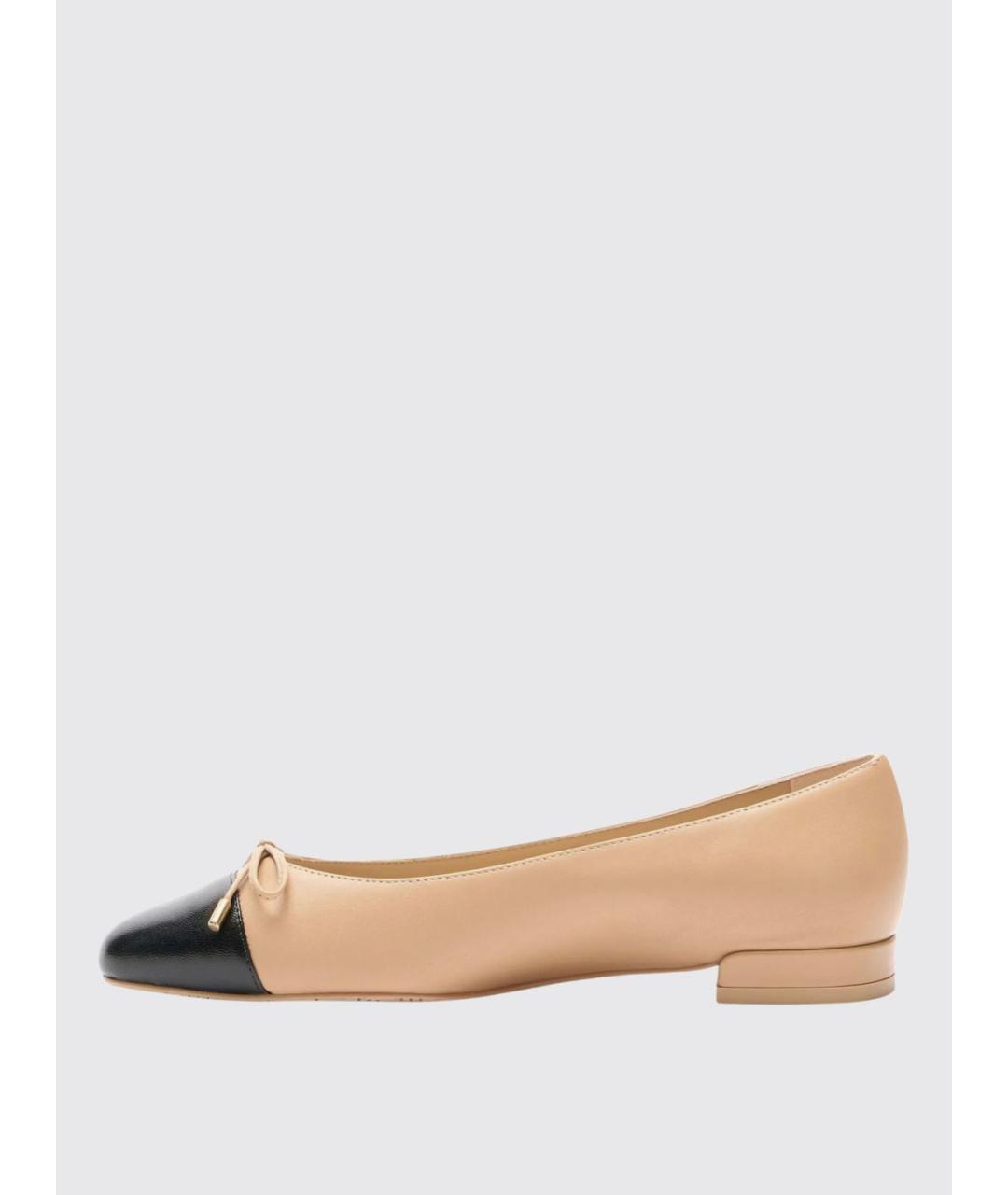 STUART WEITZMAN Бежевые кожаные балетки, фото 3