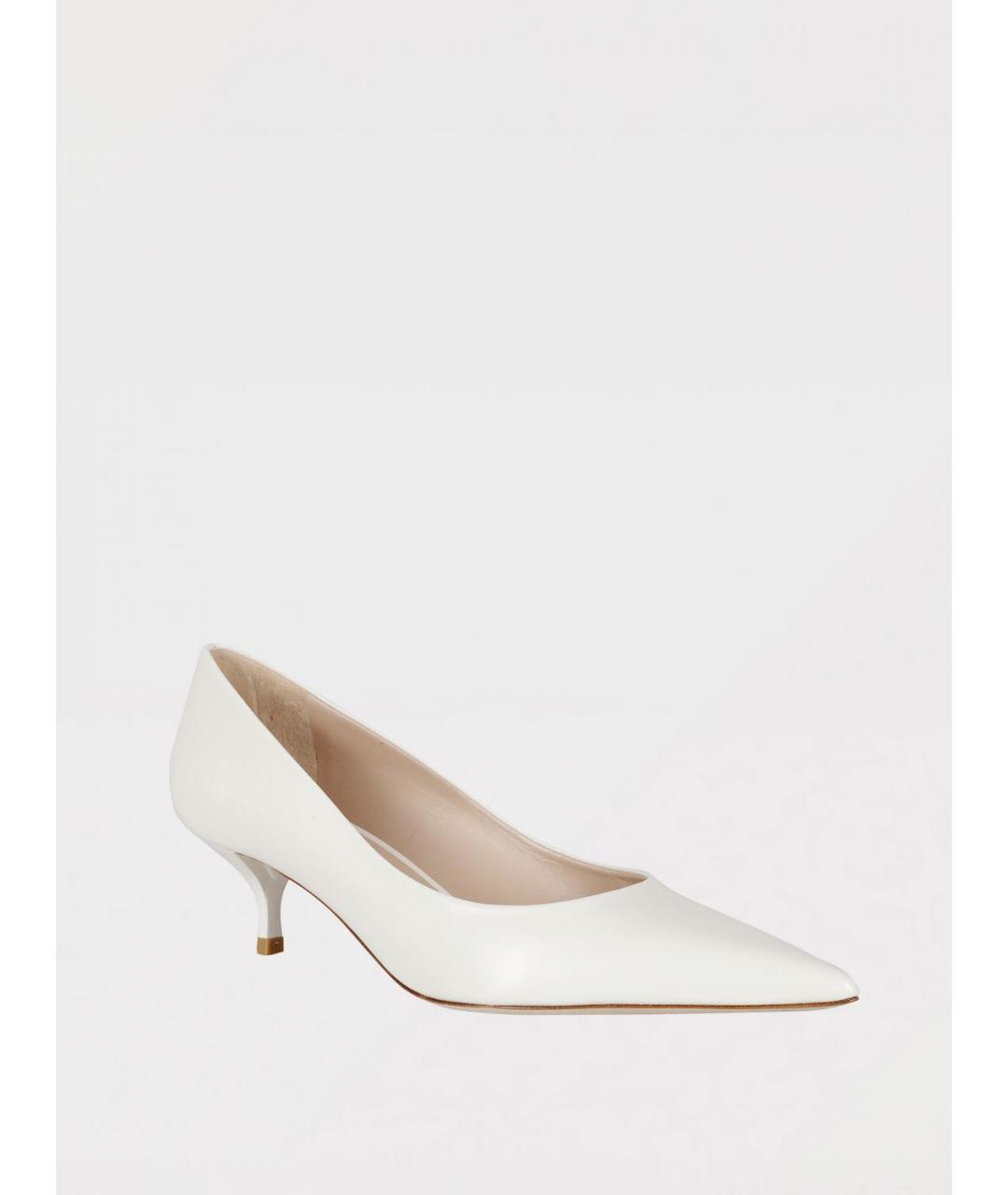 STUART WEITZMAN Белые кожаные туфли, фото 2