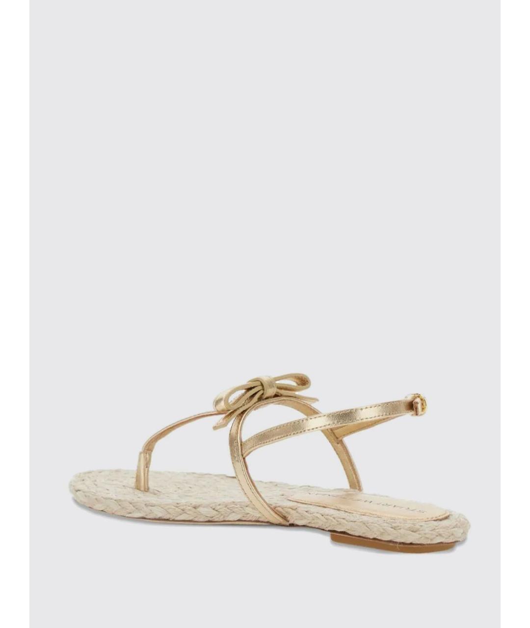 STUART WEITZMAN Золотые кожаные сандалии, фото 3