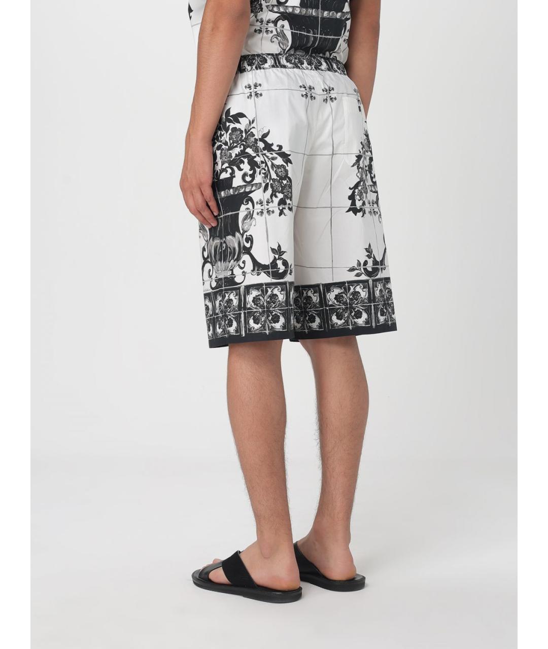DOLCE&GABBANA Белые хлопковые шорты, фото 4