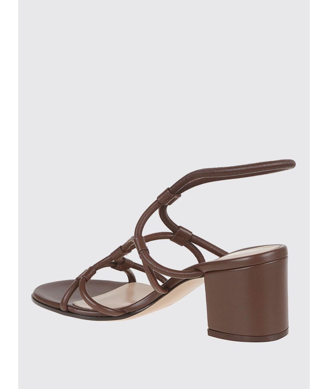 GIANVITO ROSSI Коричневые кожаные босоножки, фото 3