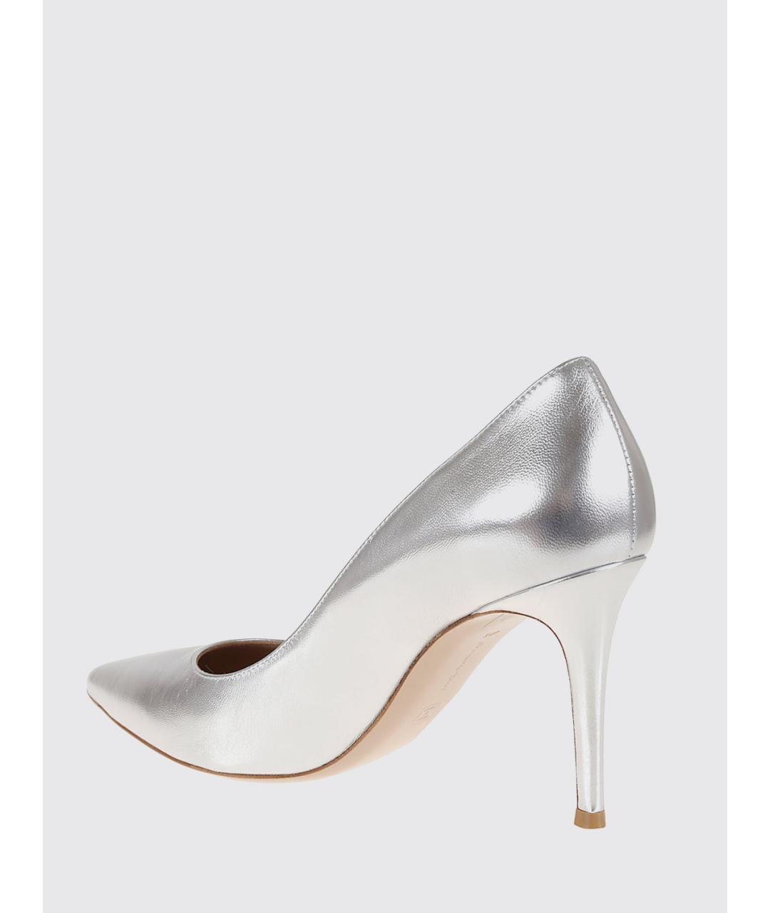 GIANVITO ROSSI Серебряные кожаные туфли, фото 3