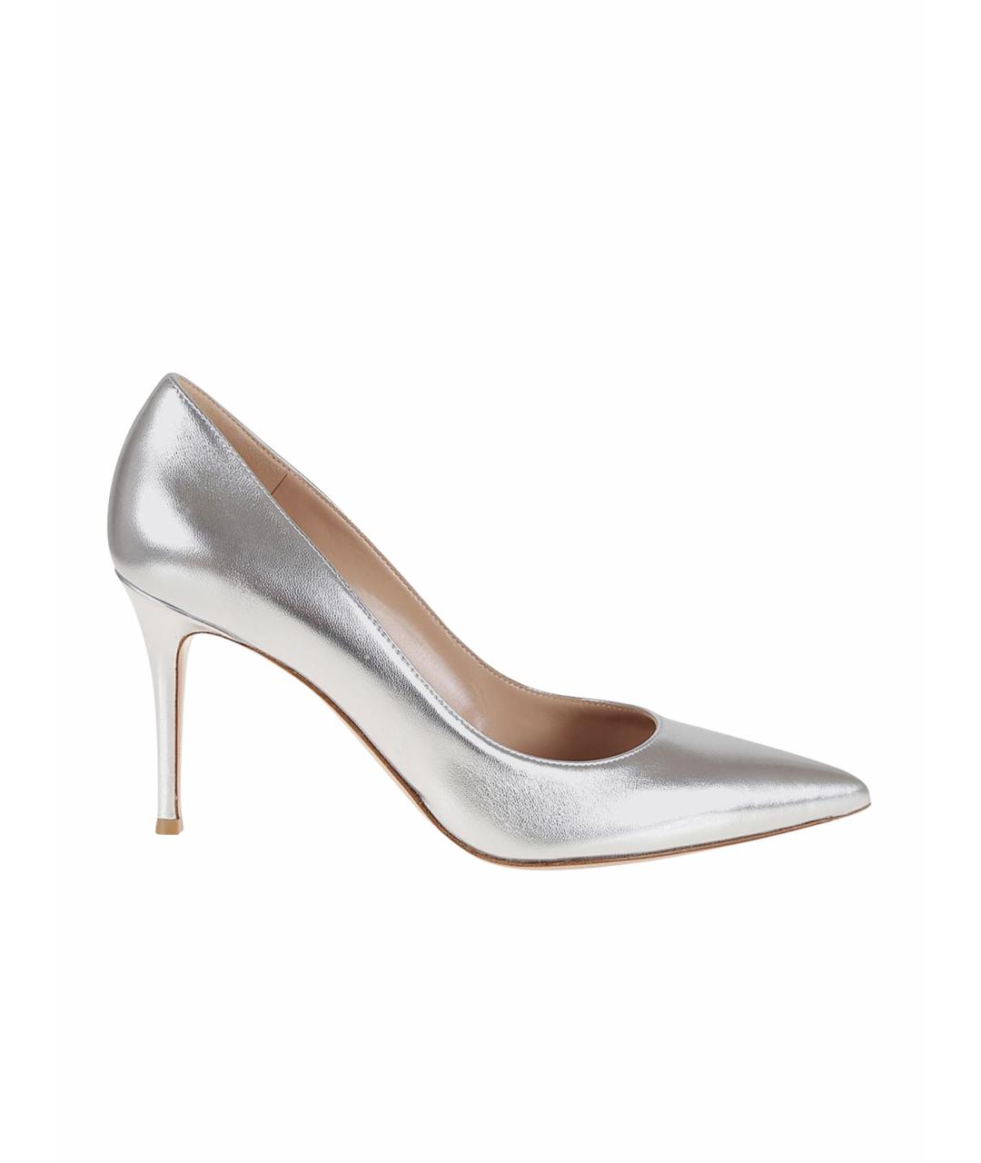 GIANVITO ROSSI Серебряные кожаные туфли, фото 1