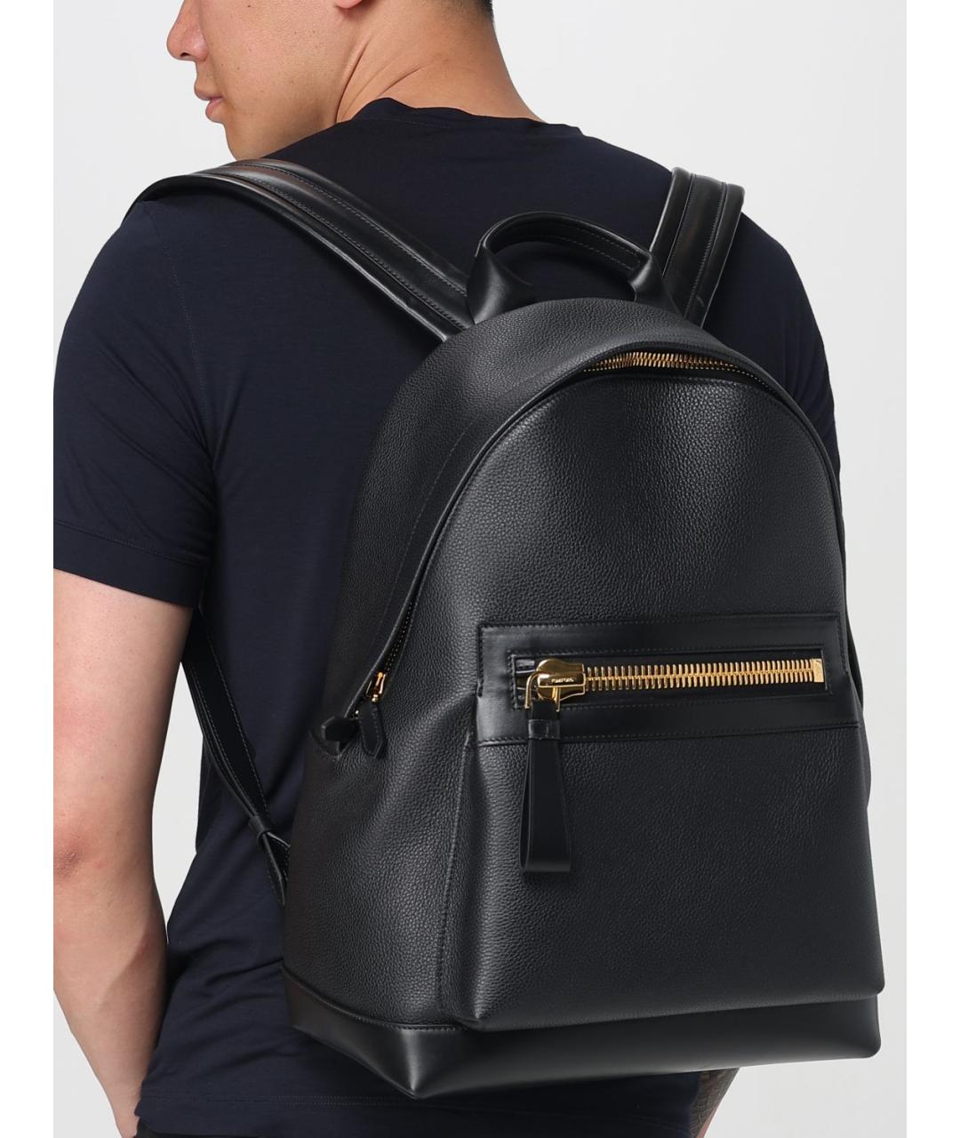 TOM FORD Черный кожаный рюкзак, фото 2