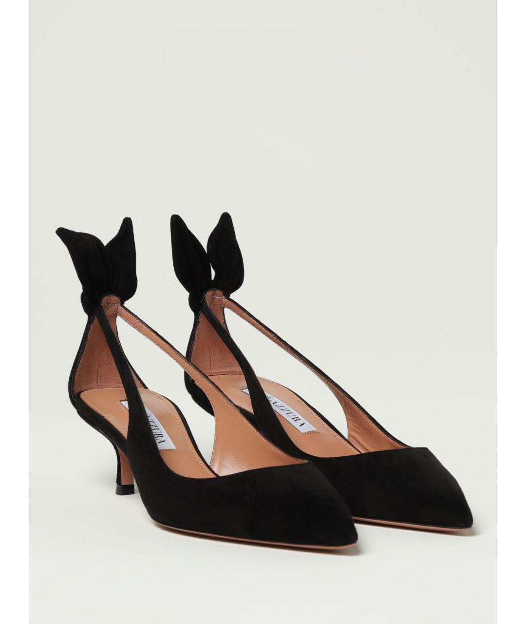 AQUAZZURA Черные замшевые туфли, фото 2