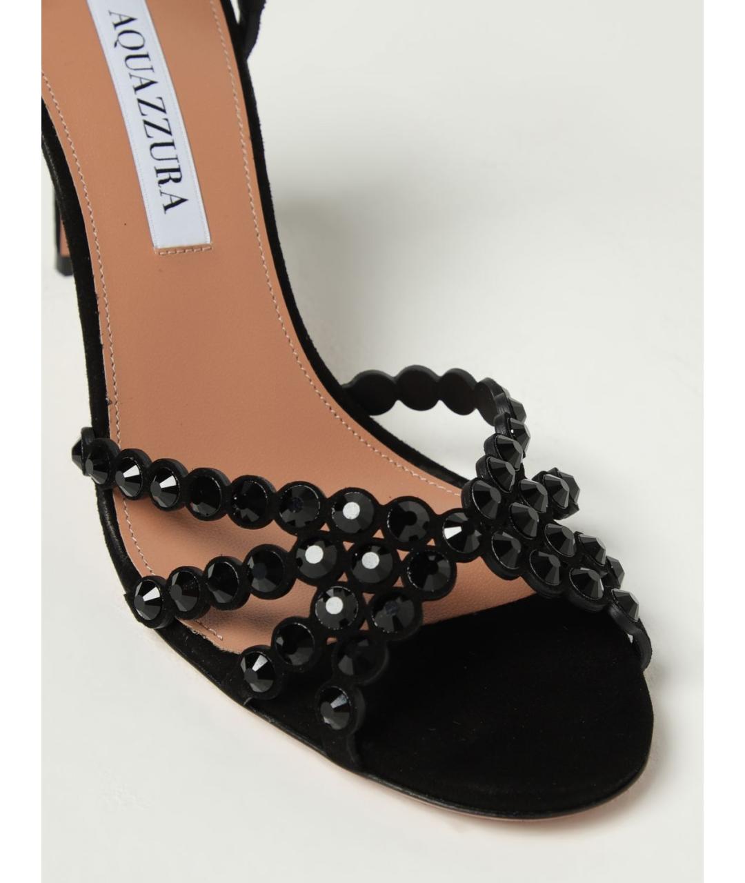 AQUAZZURA Черные замшевые босоножки, фото 4