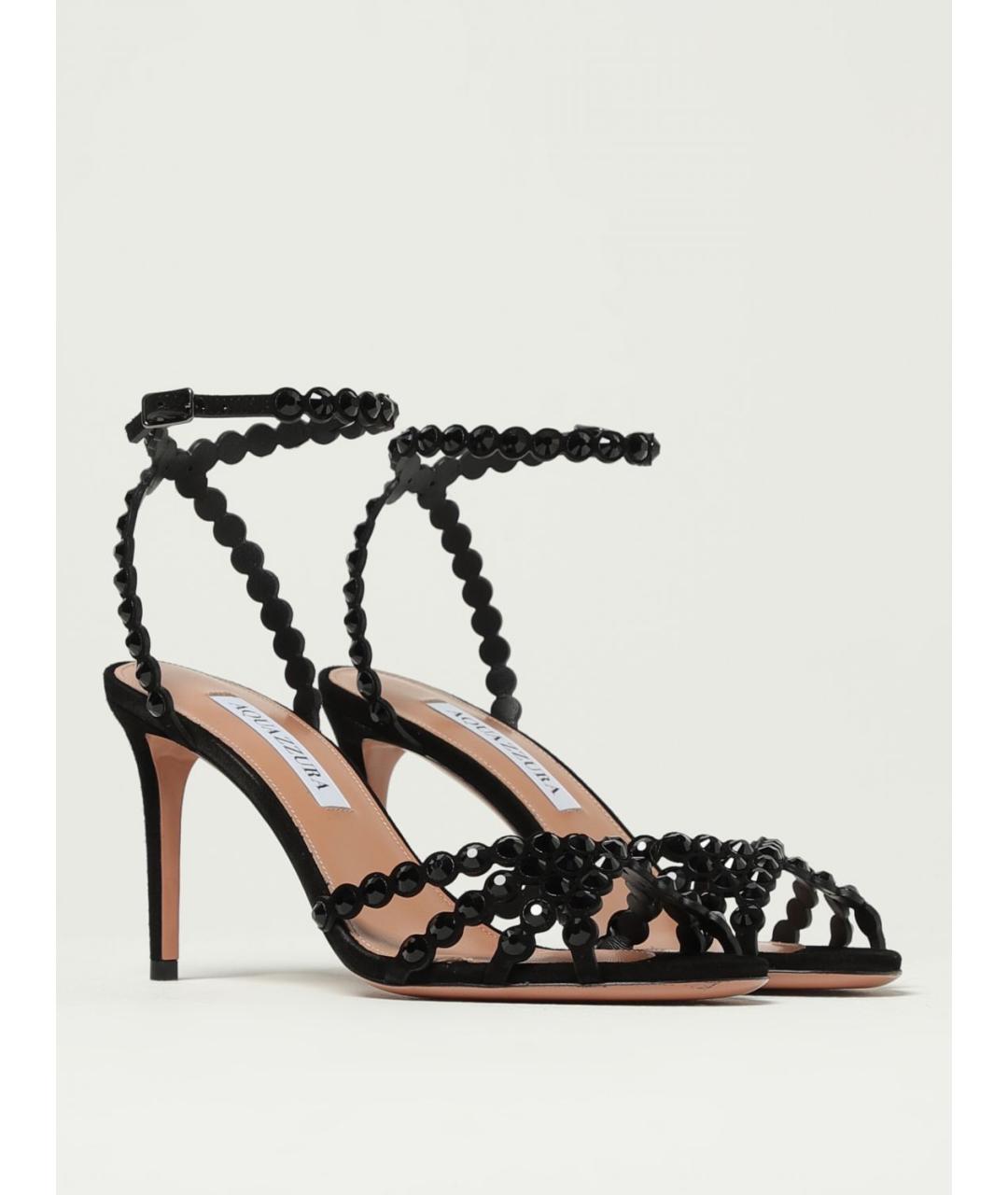AQUAZZURA Черные замшевые босоножки, фото 2