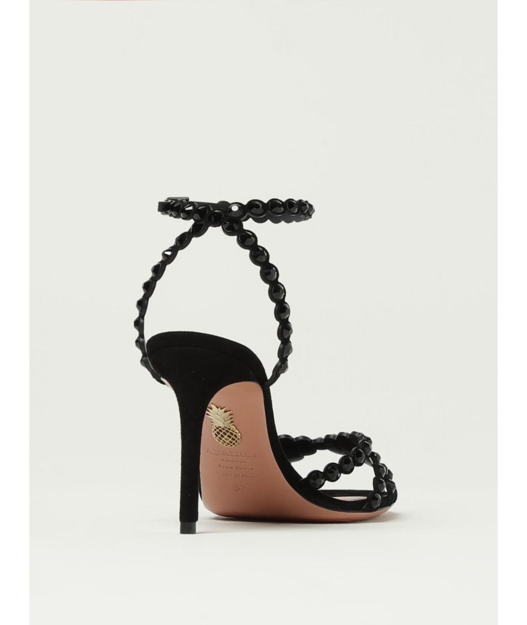 AQUAZZURA Черные замшевые босоножки, фото 3