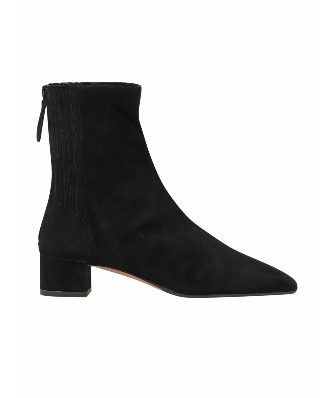 AQUAZZURA Черные замшевые ботинки, фото 1