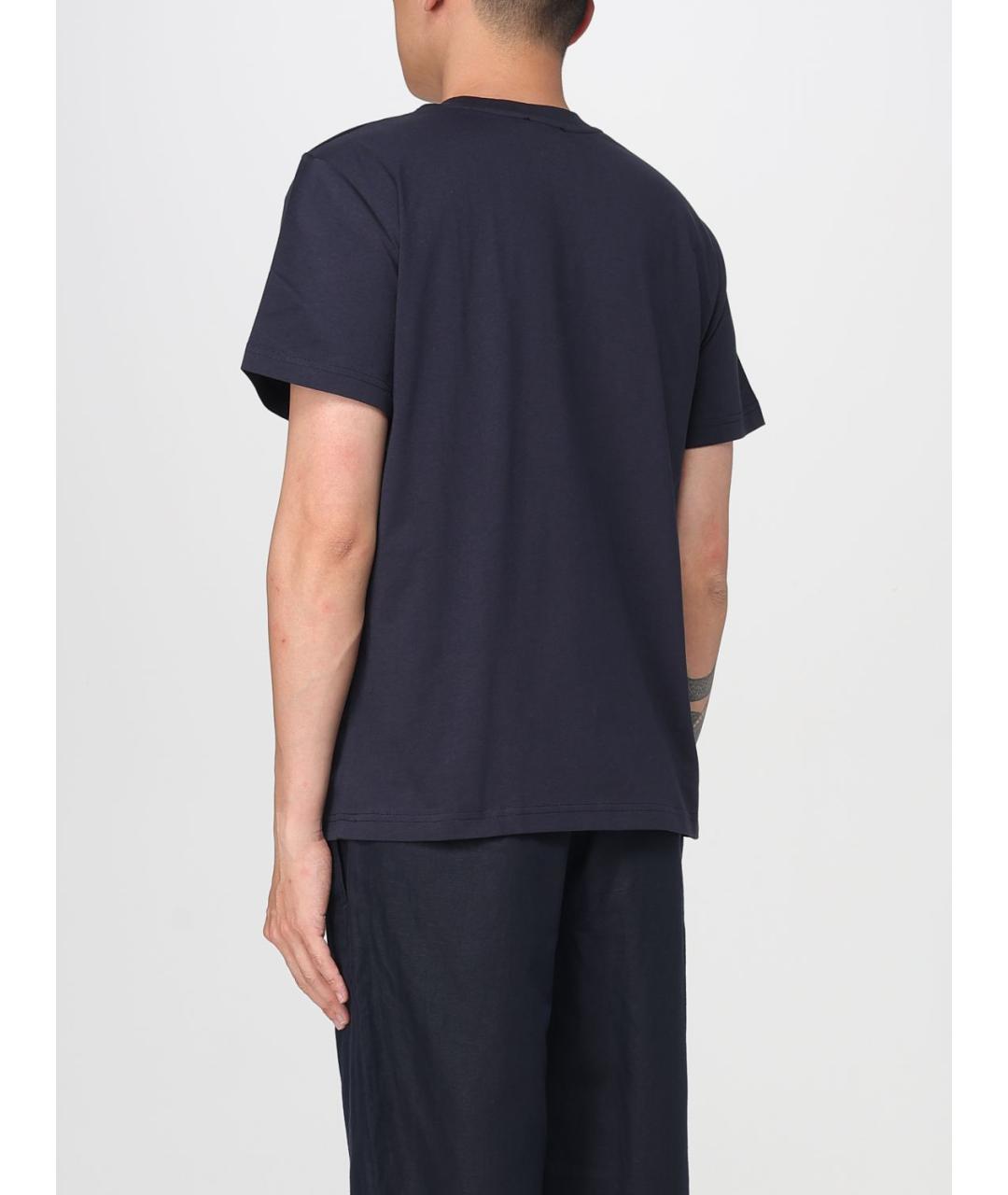 A.P.C. Темно-синяя хлопковая футболка, фото 3