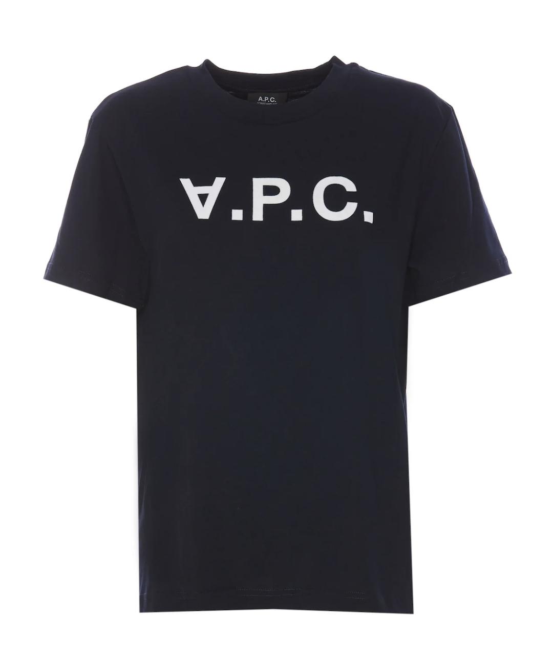 A.P.C. Темно-синяя хлопковая футболка, фото 1