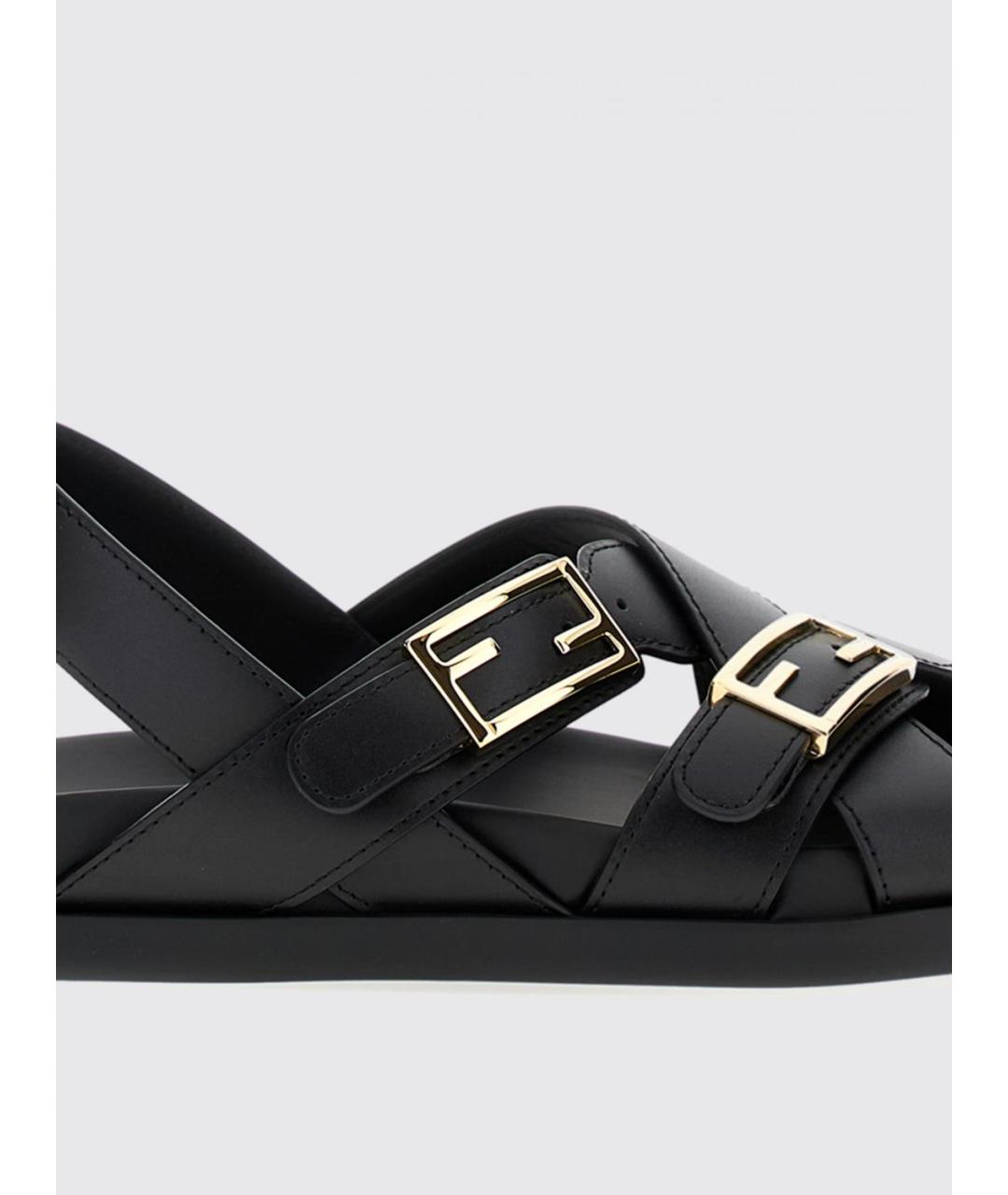 FENDI Черные сандалии, фото 4