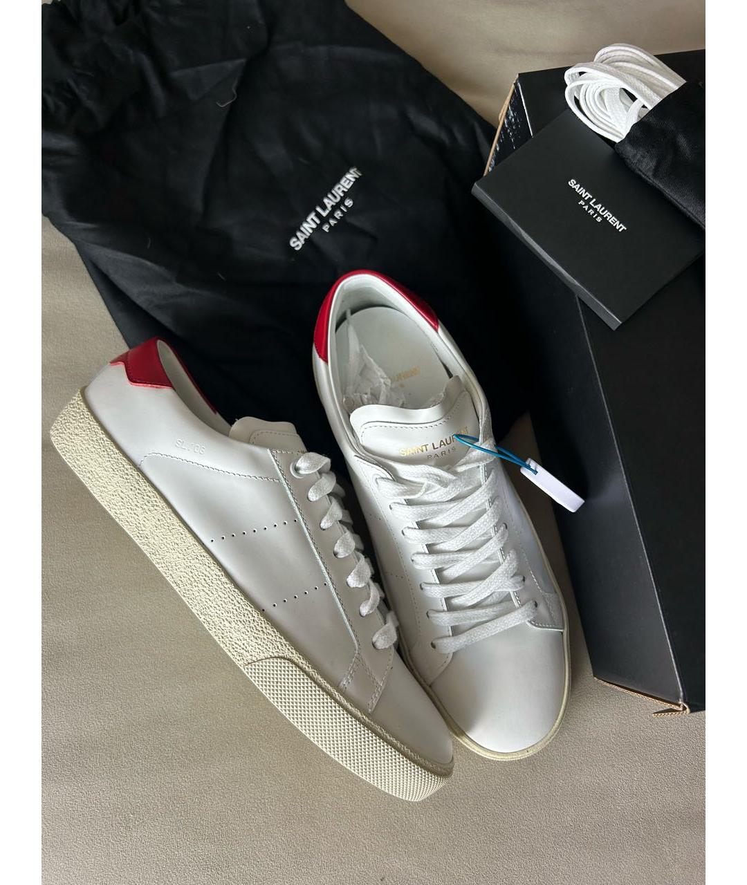 SAINT LAURENT Белые кожаные кеды, фото 5
