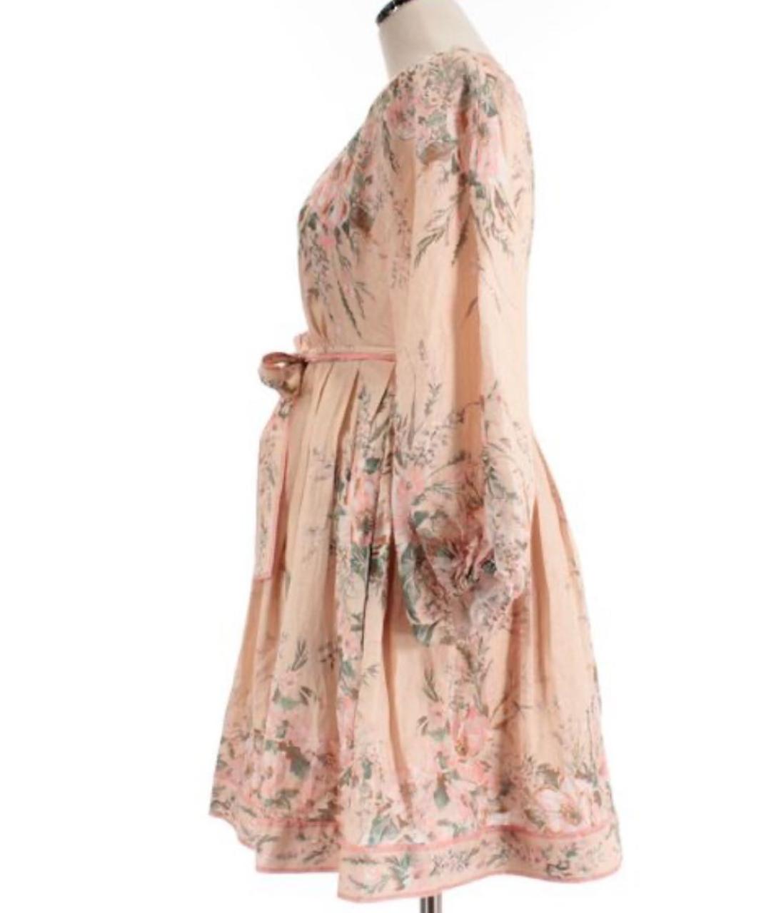 ZIMMERMANN Бежевое льняное повседневное платье, фото 5