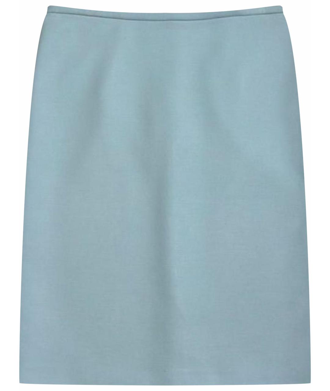 SPORTMAX Голубая вискозная юбка мини, фото 1