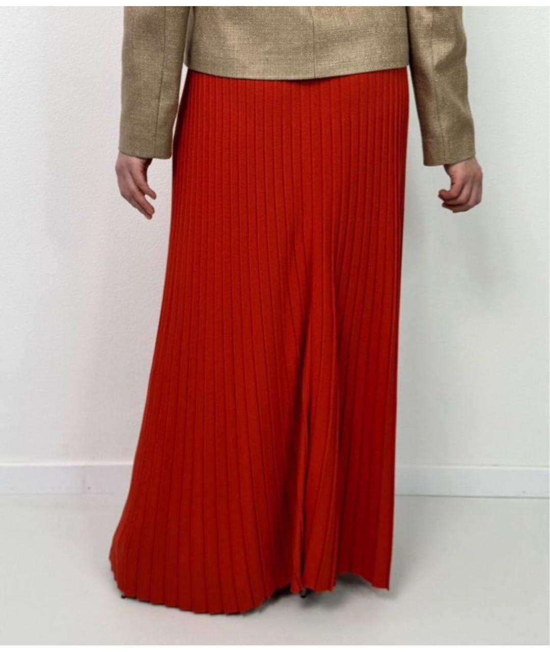MAX MARA Красная вискозная юбка макси, фото 2