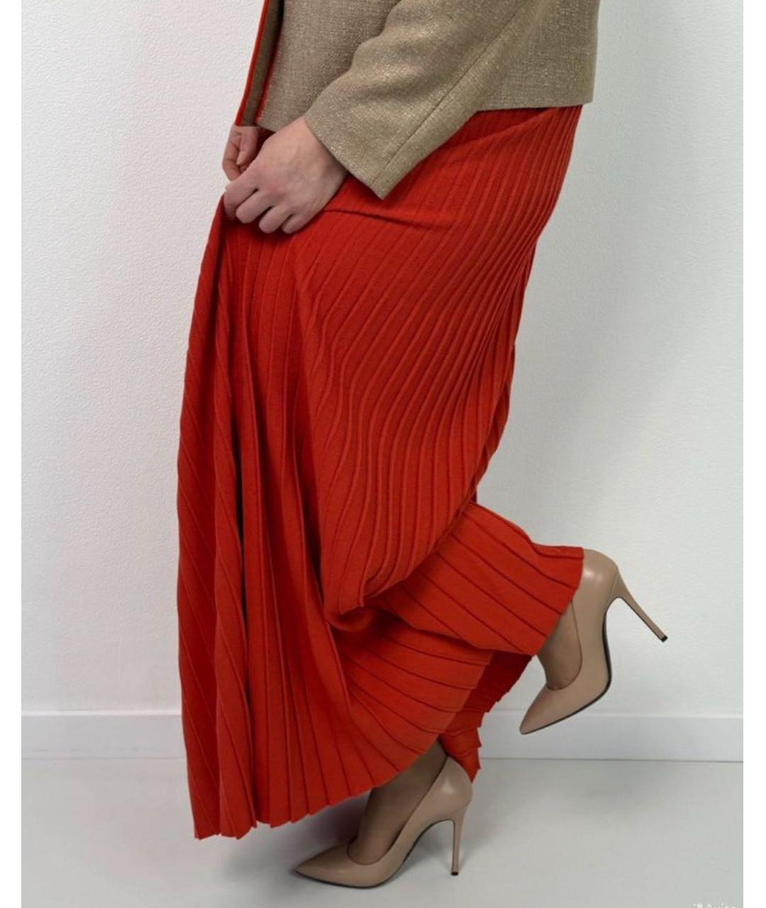 MAX MARA Красная вискозная юбка макси, фото 4