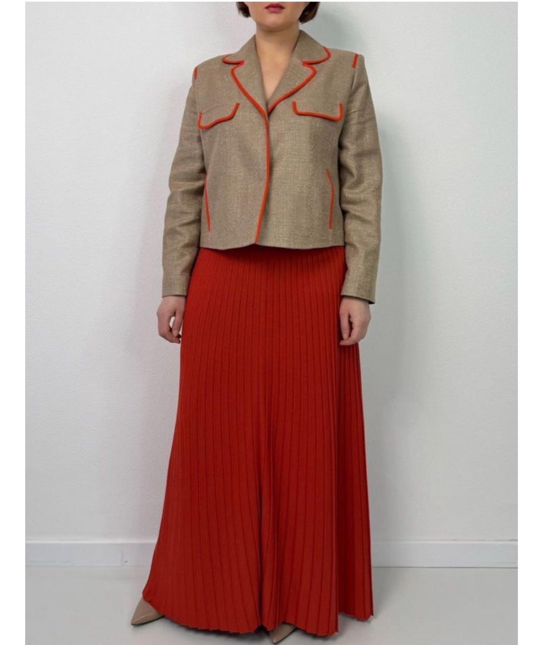 MAX MARA Красная вискозная юбка макси, фото 7