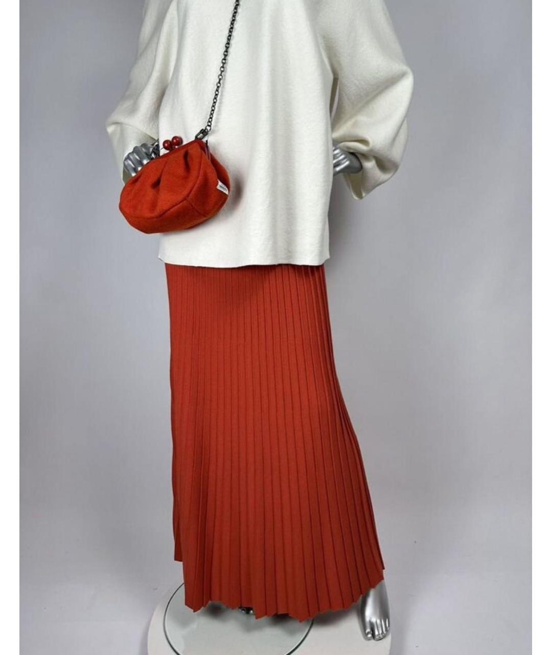 MAX MARA Красная вискозная юбка макси, фото 5