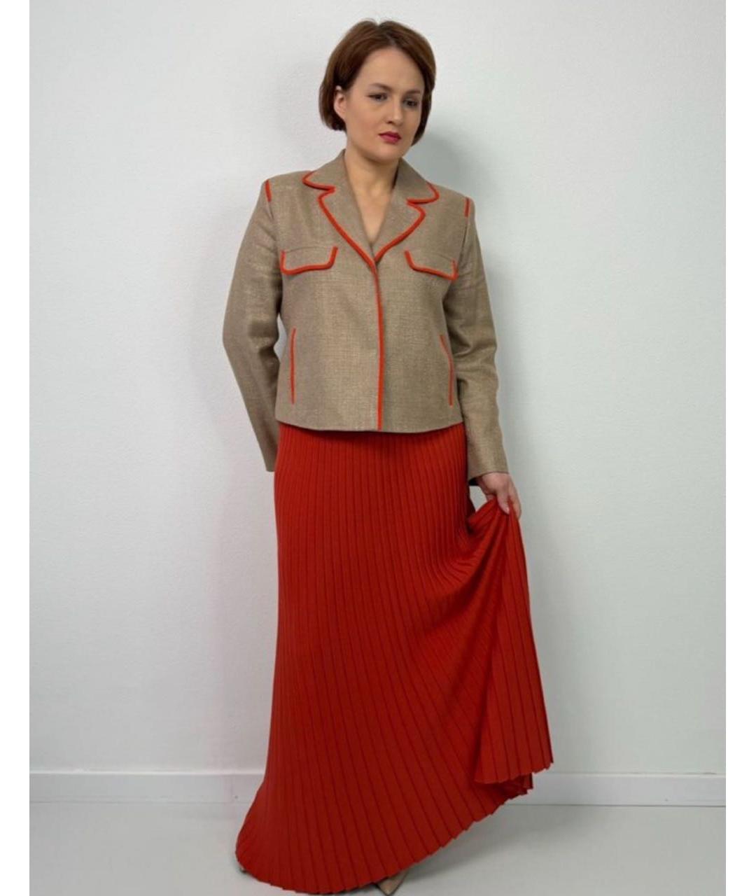 MAX MARA Красная вискозная юбка макси, фото 6
