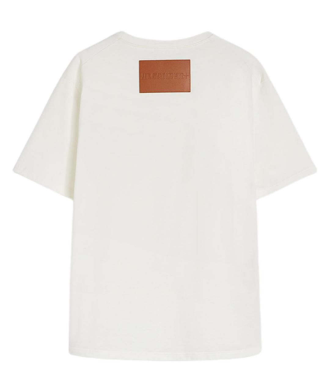 JIL SANDER Белая хлопковая футболка, фото 2