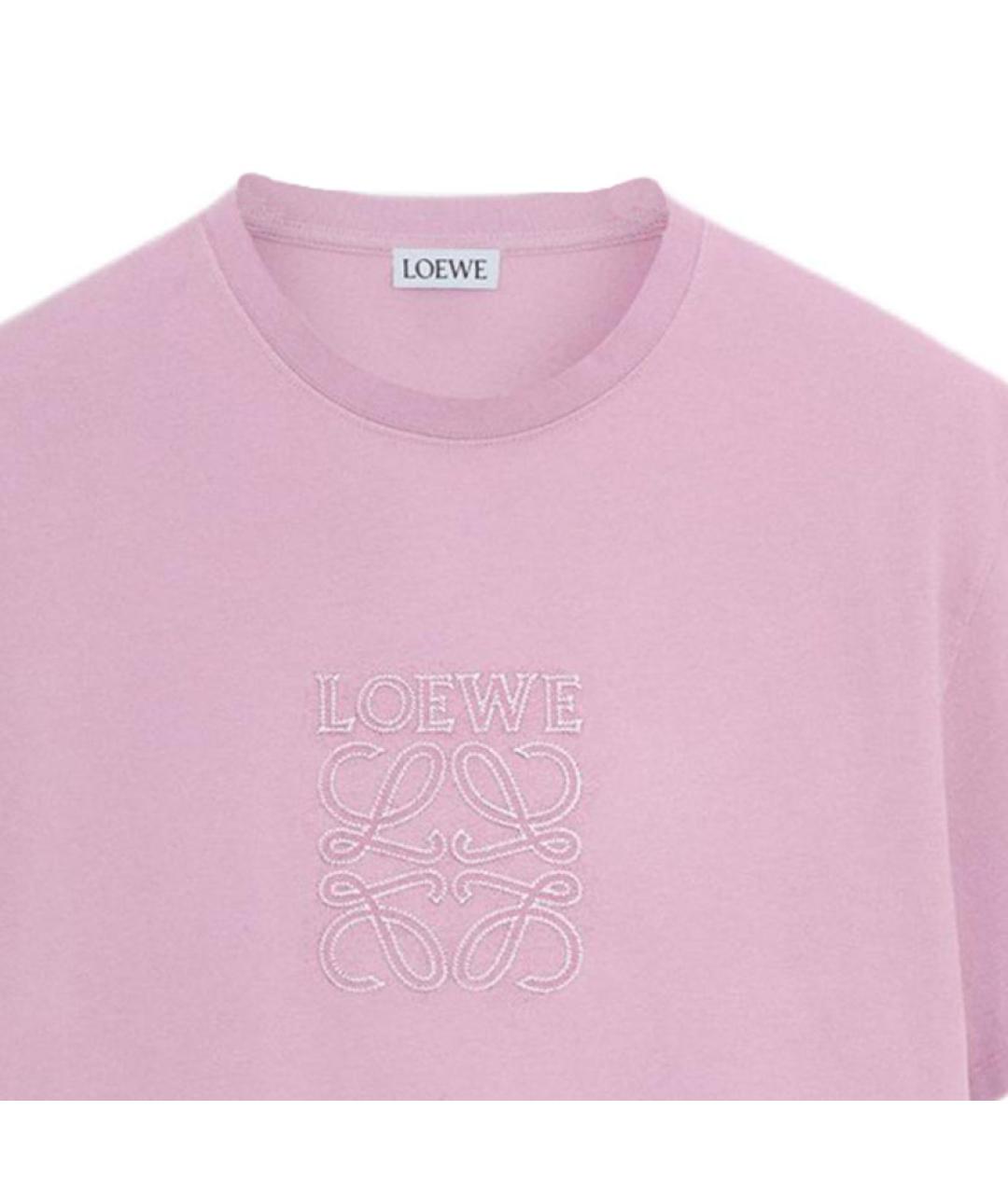 LOEWE Розовая хлопковая футболка, фото 4