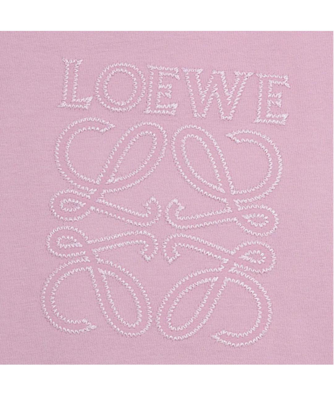 LOEWE Розовая хлопковая футболка, фото 3