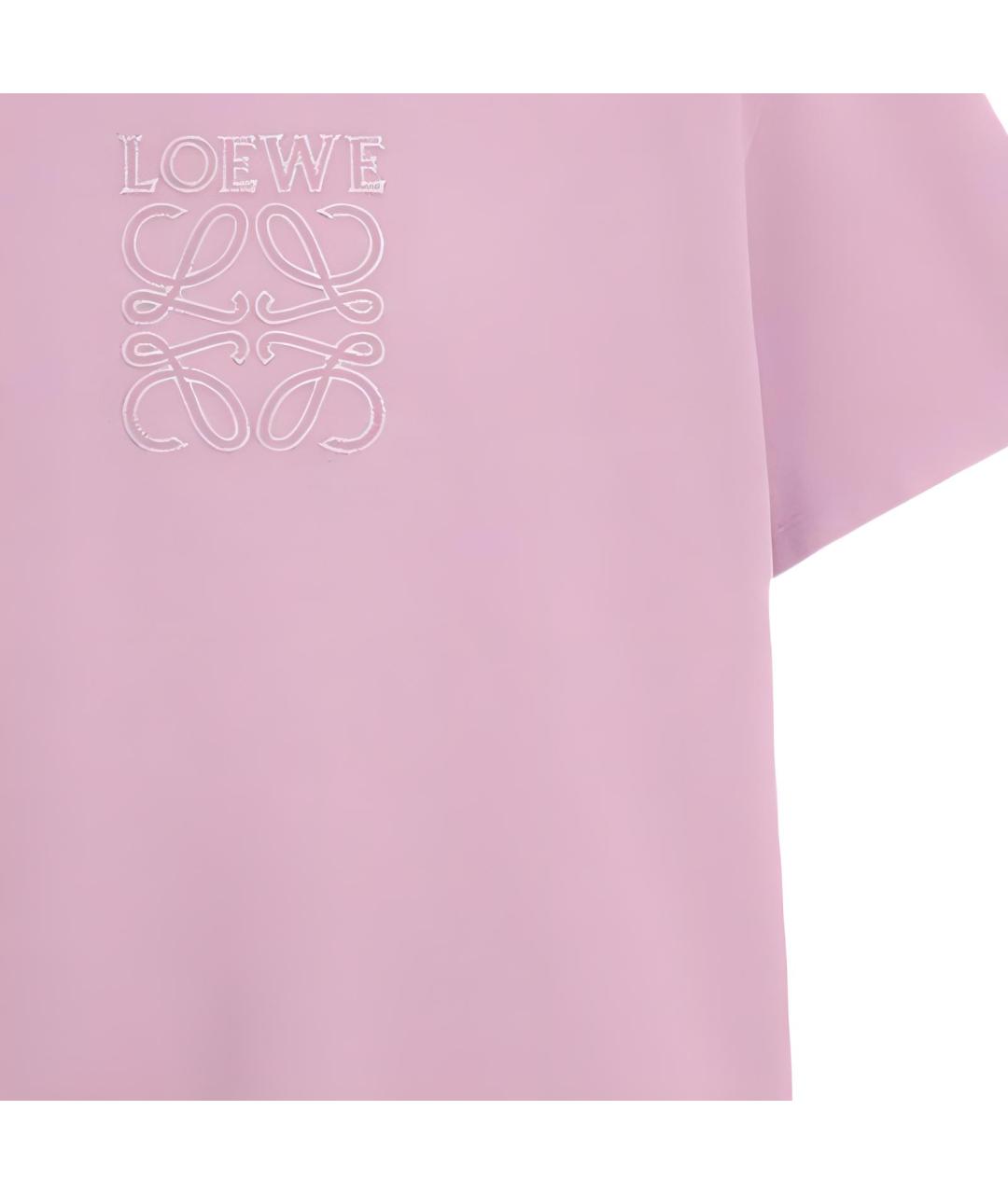 LOEWE Розовая хлопковая футболка, фото 5