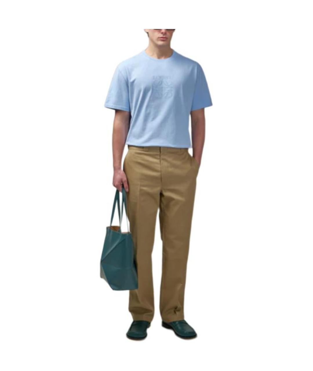 LOEWE Голубая хлопковая футболка, фото 3