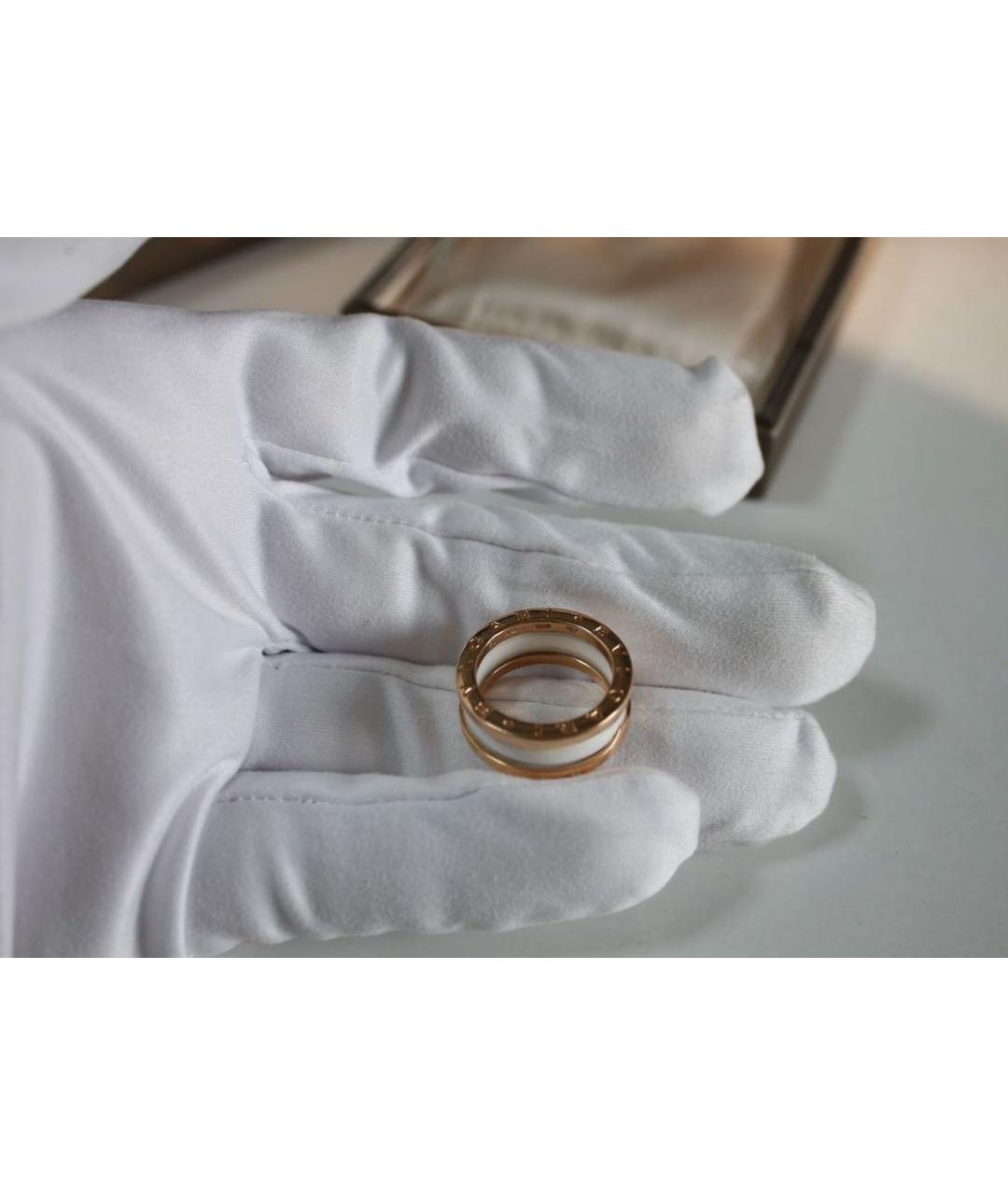BVLGARI Белое кольцо из розового золота, фото 3