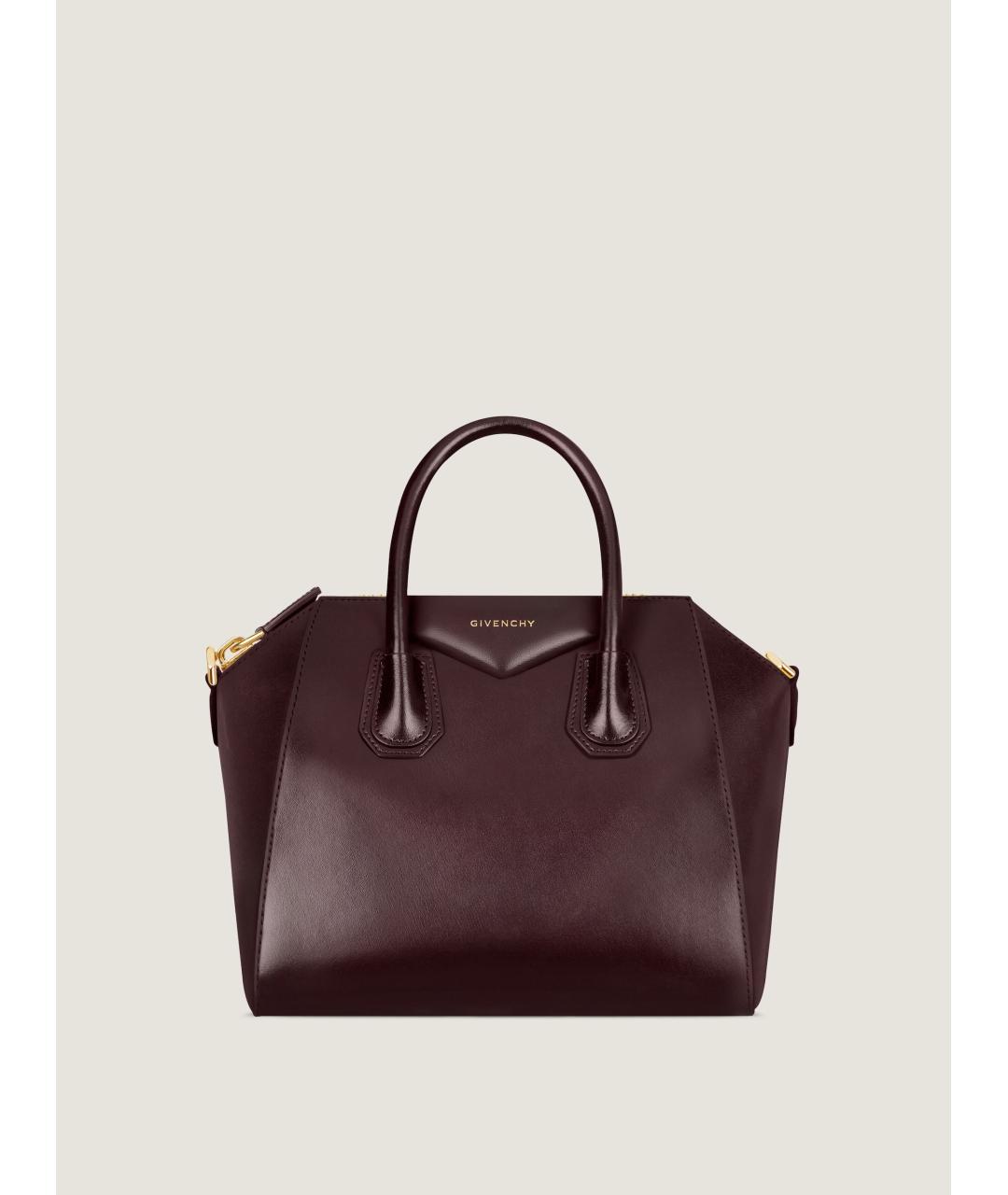 GIVENCHY Бордовая кожаная сумка тоут, фото 5