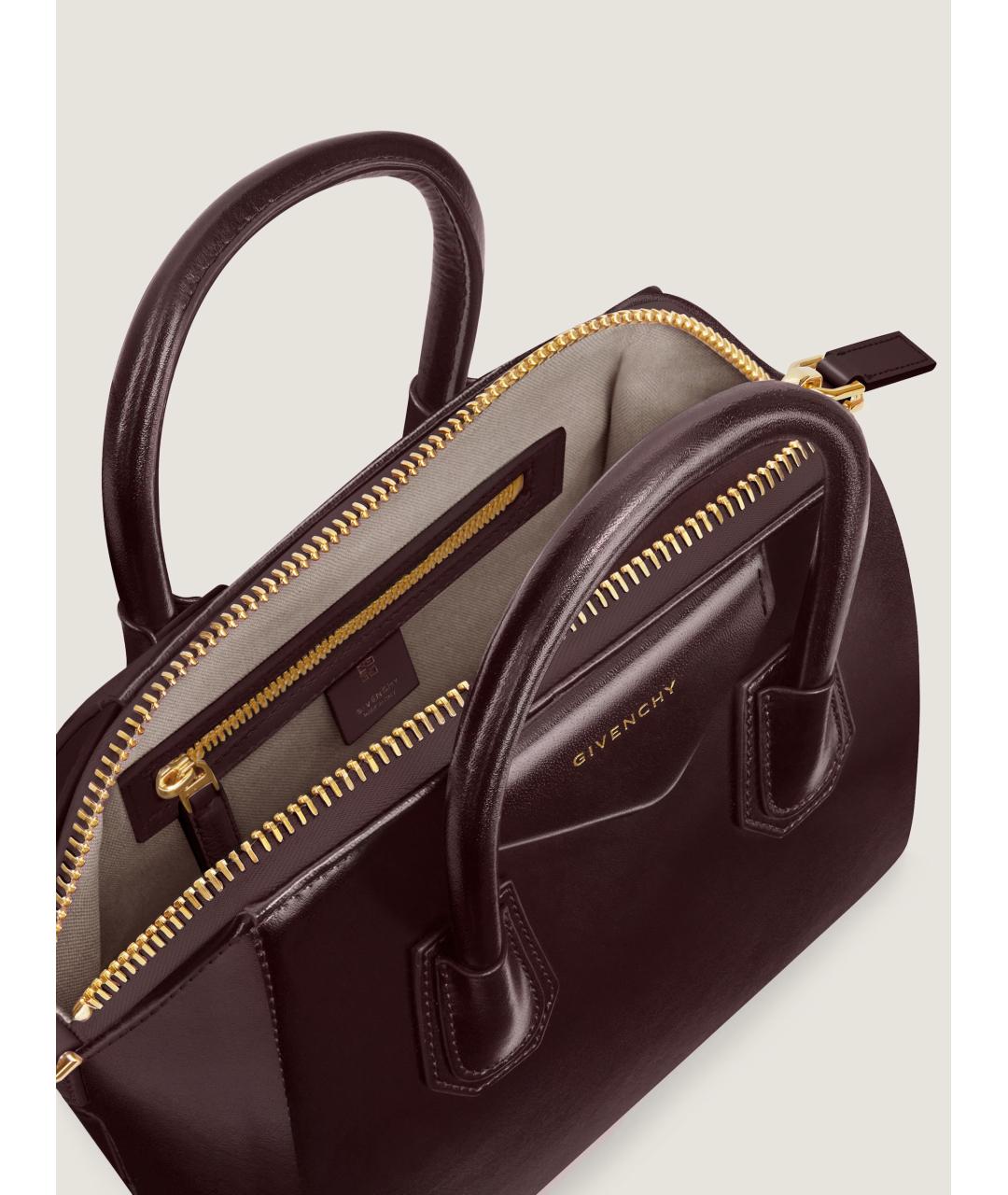 GIVENCHY Бордовая кожаная сумка тоут, фото 4